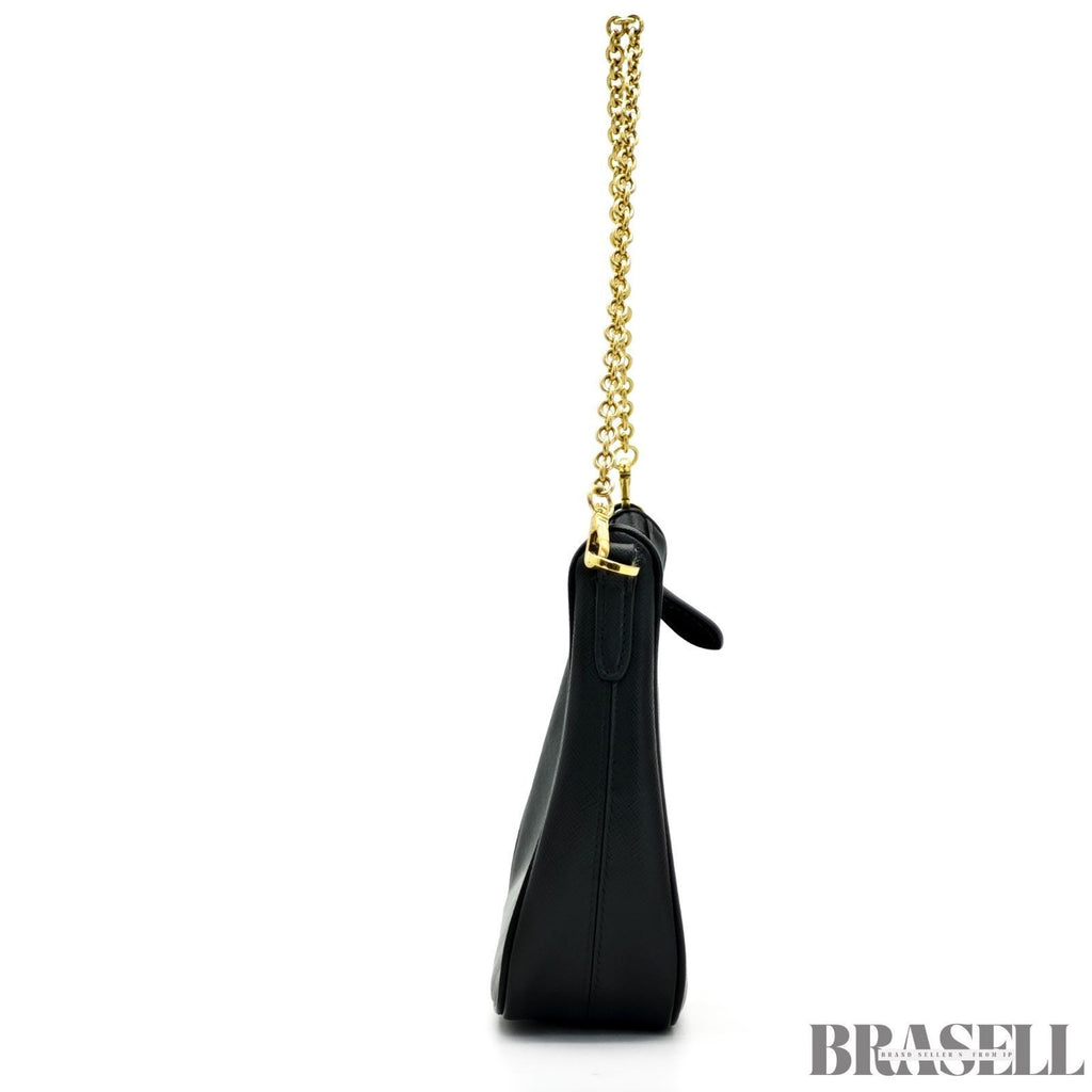PRADA Re-Edition 2005 Saffiano 1BH204 Handbag Chain Nero Black Leather