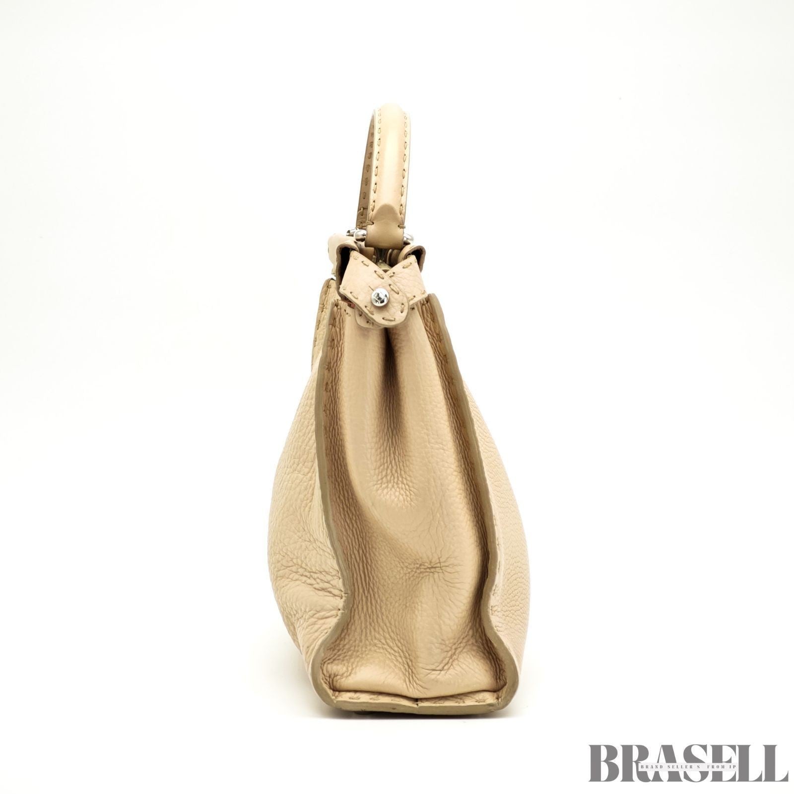 Fendi Regular Peekaboo Selleria 8BN226 Handbag Shoulder Bag 2Way Beige