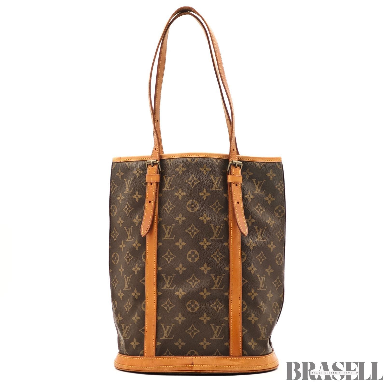 LOUIS VUITTON BUCKET GM Shoulder Tote Bag Monogram Leather Canvas Brown M42236