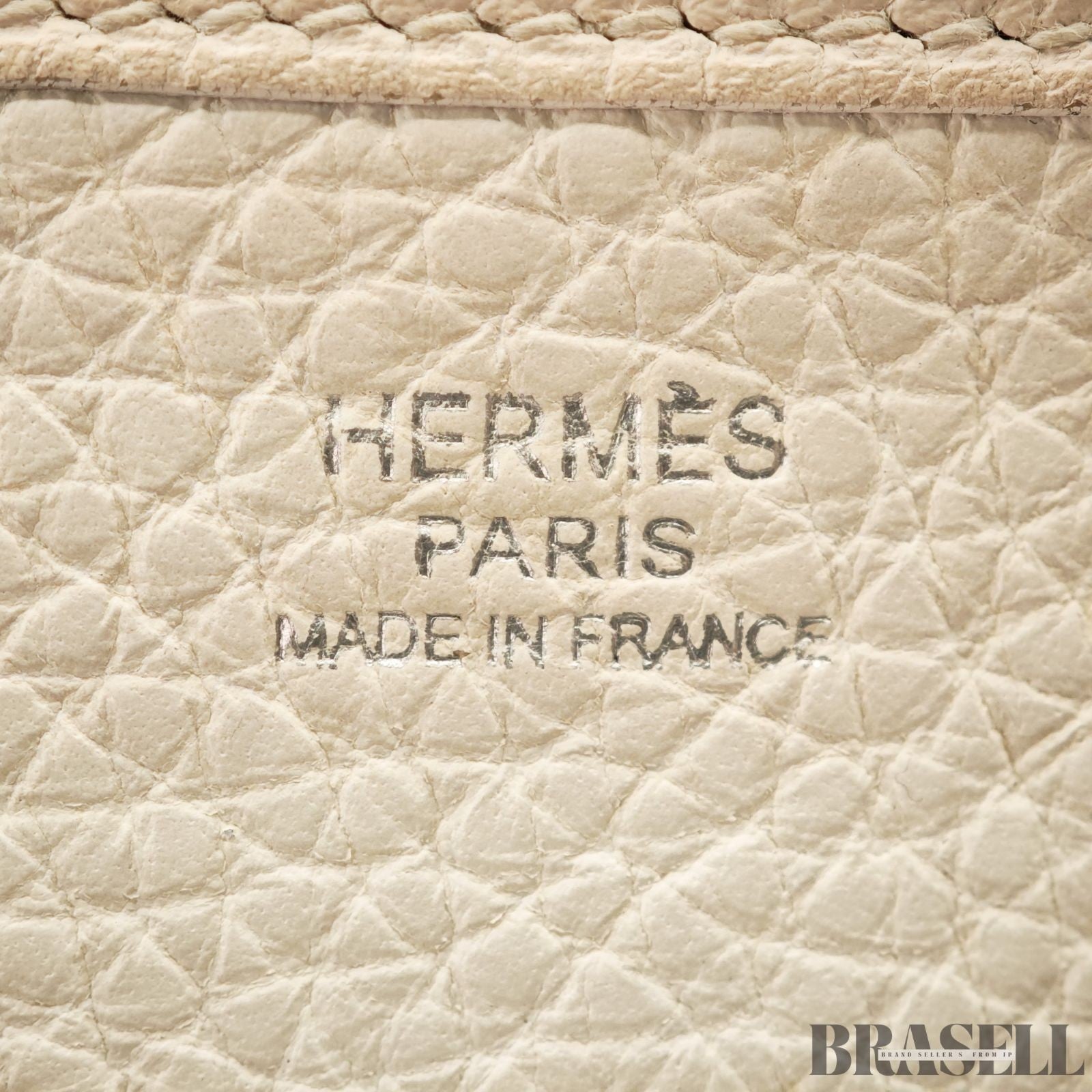 Hermes Evelyne I PM Taurillon Clemence Shoulder Bag White Unisex Silver Hardware
