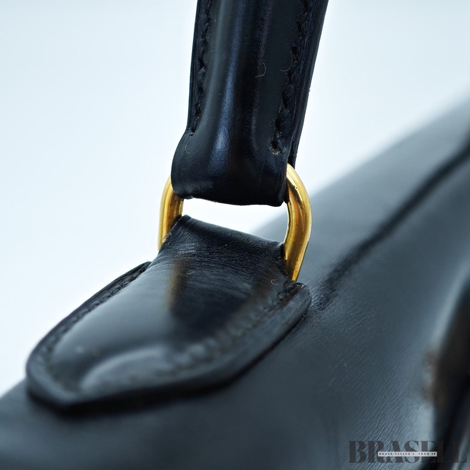 Borsa Hermès Kelly 32 borsa borsetta nera donna hardware oro con scatola e...