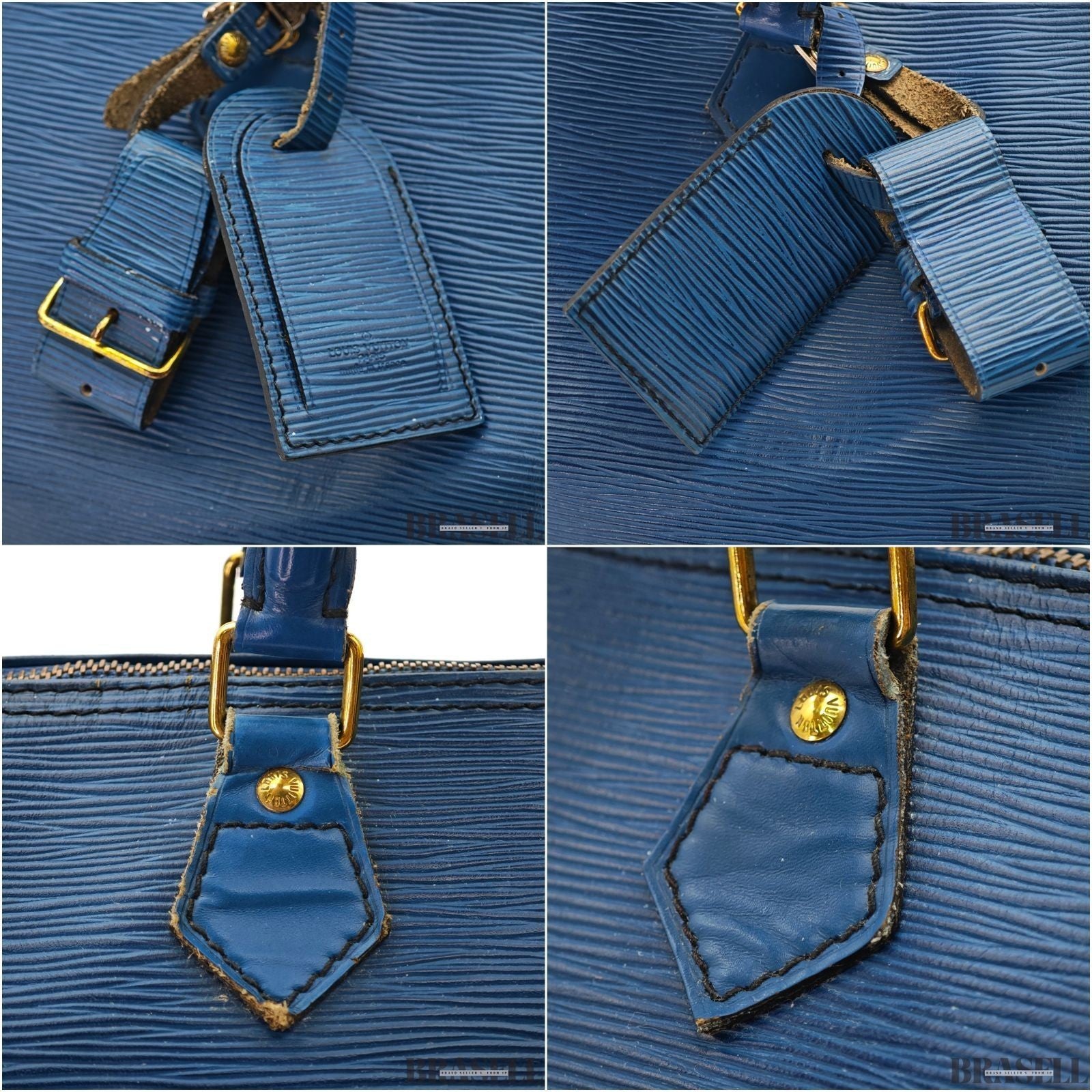 LOUIS VUITTON M42985 Epi Speedy 40 Boston Bag Handbag Blue Leather VI1900