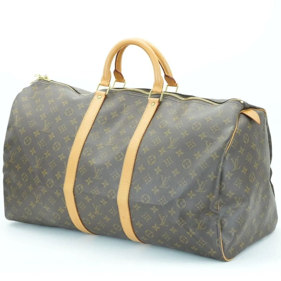 LOUIS VUITTON Keepall 55 M41424 Boston Bag Travel Bag Brown Large Capacity