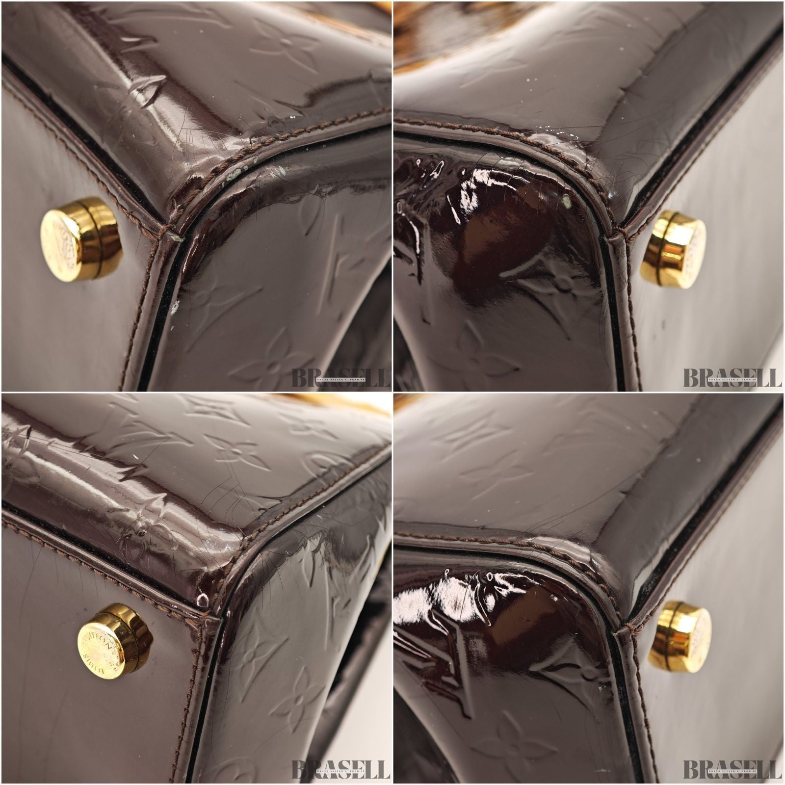 LOUIS VUITTON Monogram Vernis Blair MM Hand Bag 2way M91619 Auth Brown