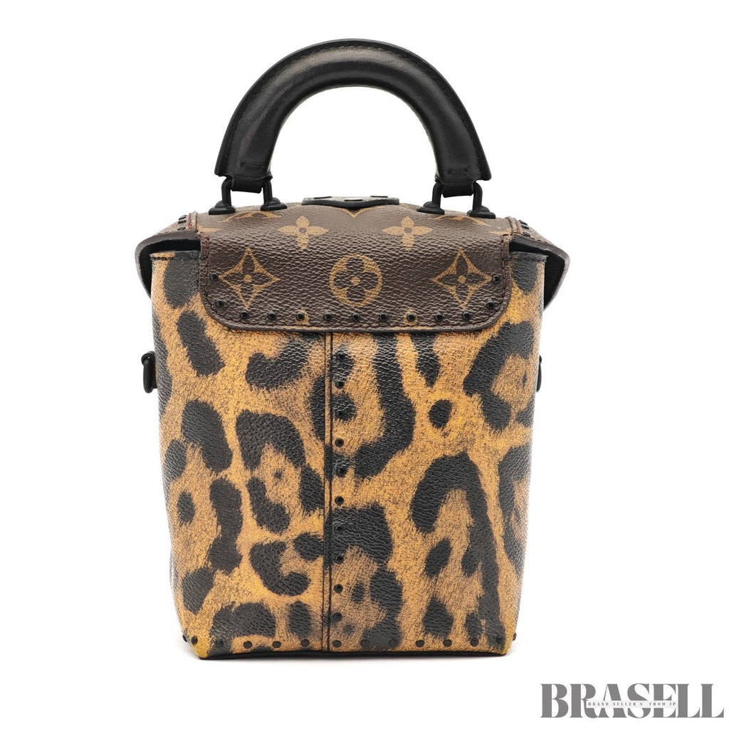 Louis Vuitton Monogram Reverse Leopard M43001 2Way Handbag Brown Black Canvas