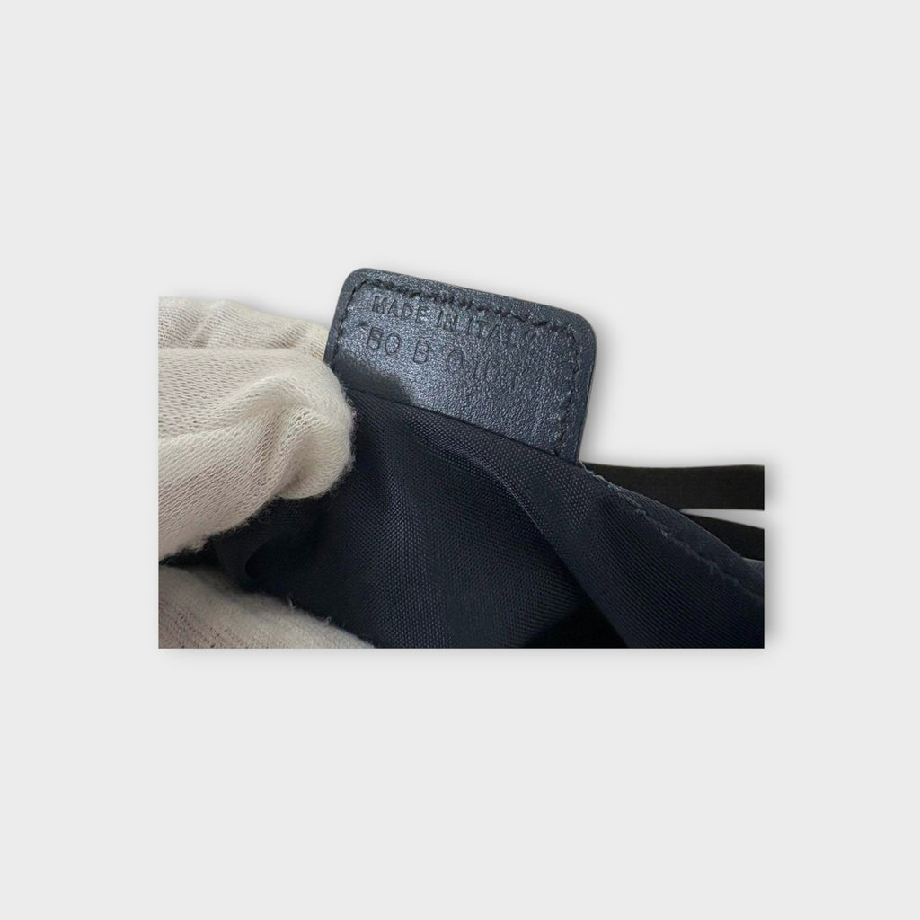 Christian Dior Trotter Accessory Pouch Shoulder Bag Navy Canvas Leather 【B】
