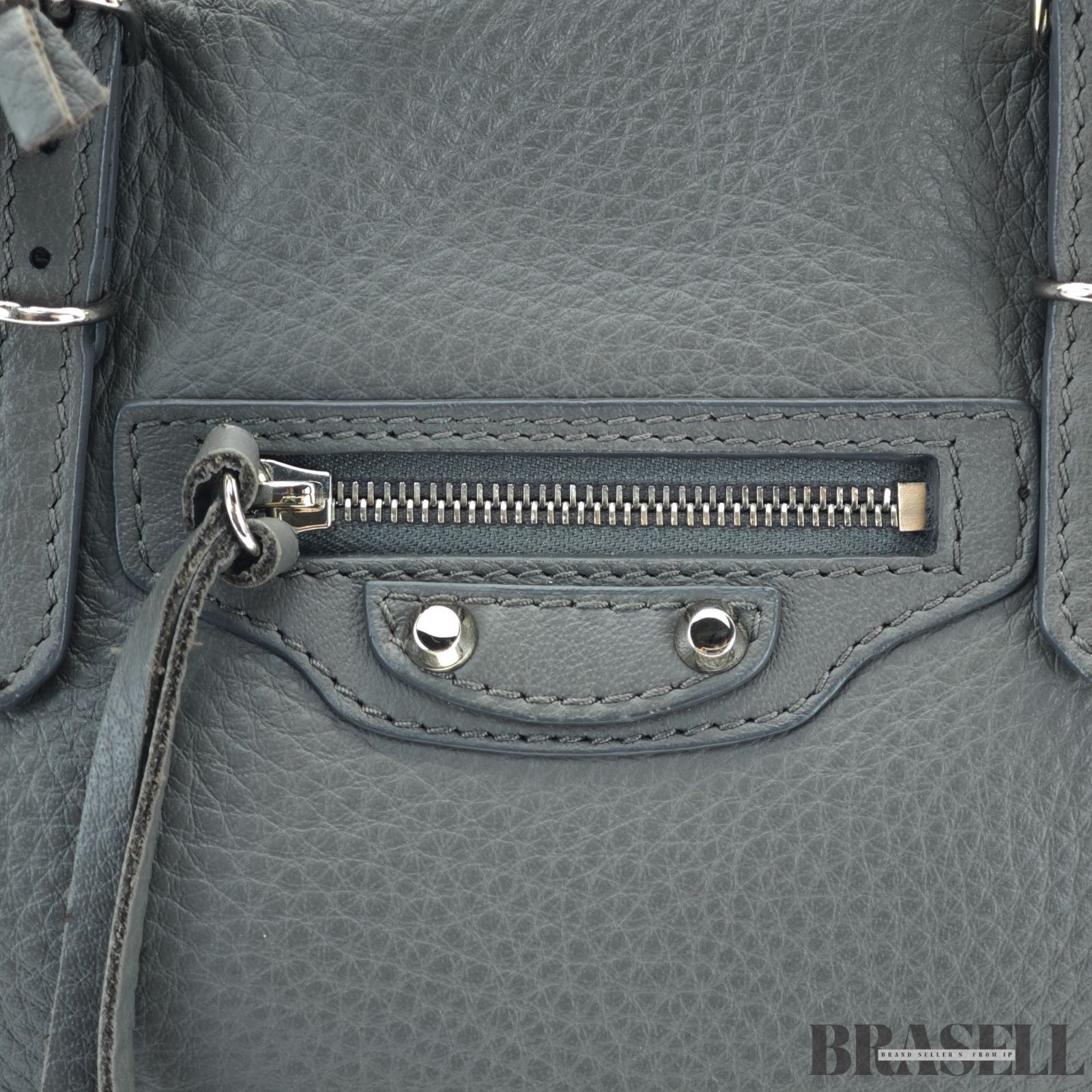 BALENCIAGA 2-Way Handbag Shoulder Bag Paper A4 357333 Gray color