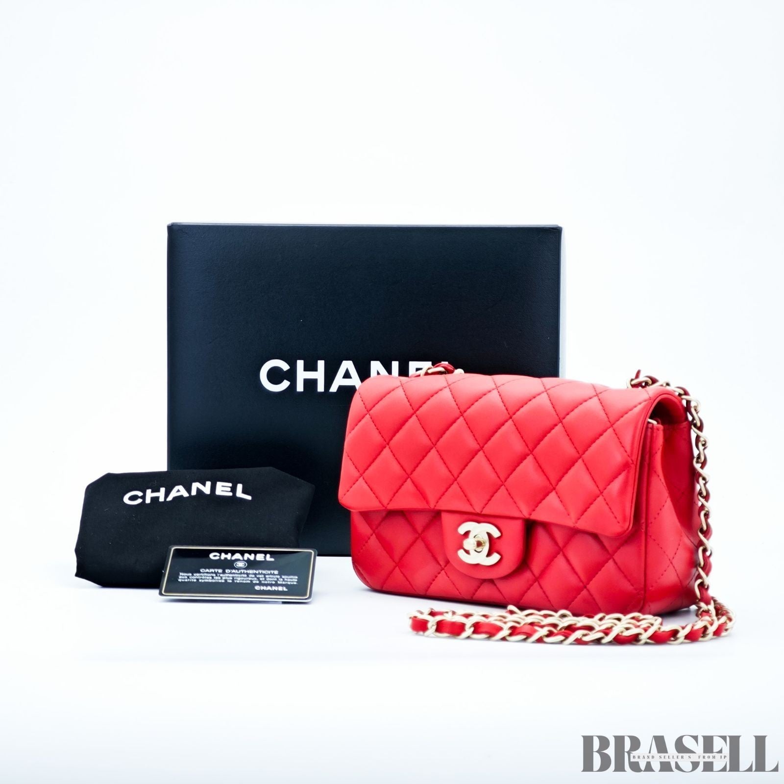 Chanel Mini Matelassé 20 Lambskin Single Flap Shoulder Bag Red Women