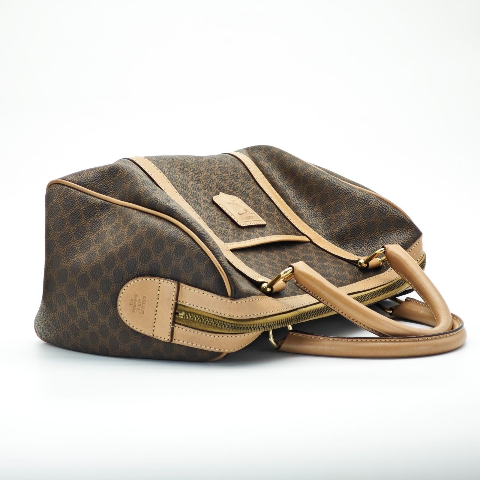 CELINE Macadam Handbag Mini Boston Bag Brown Women's
