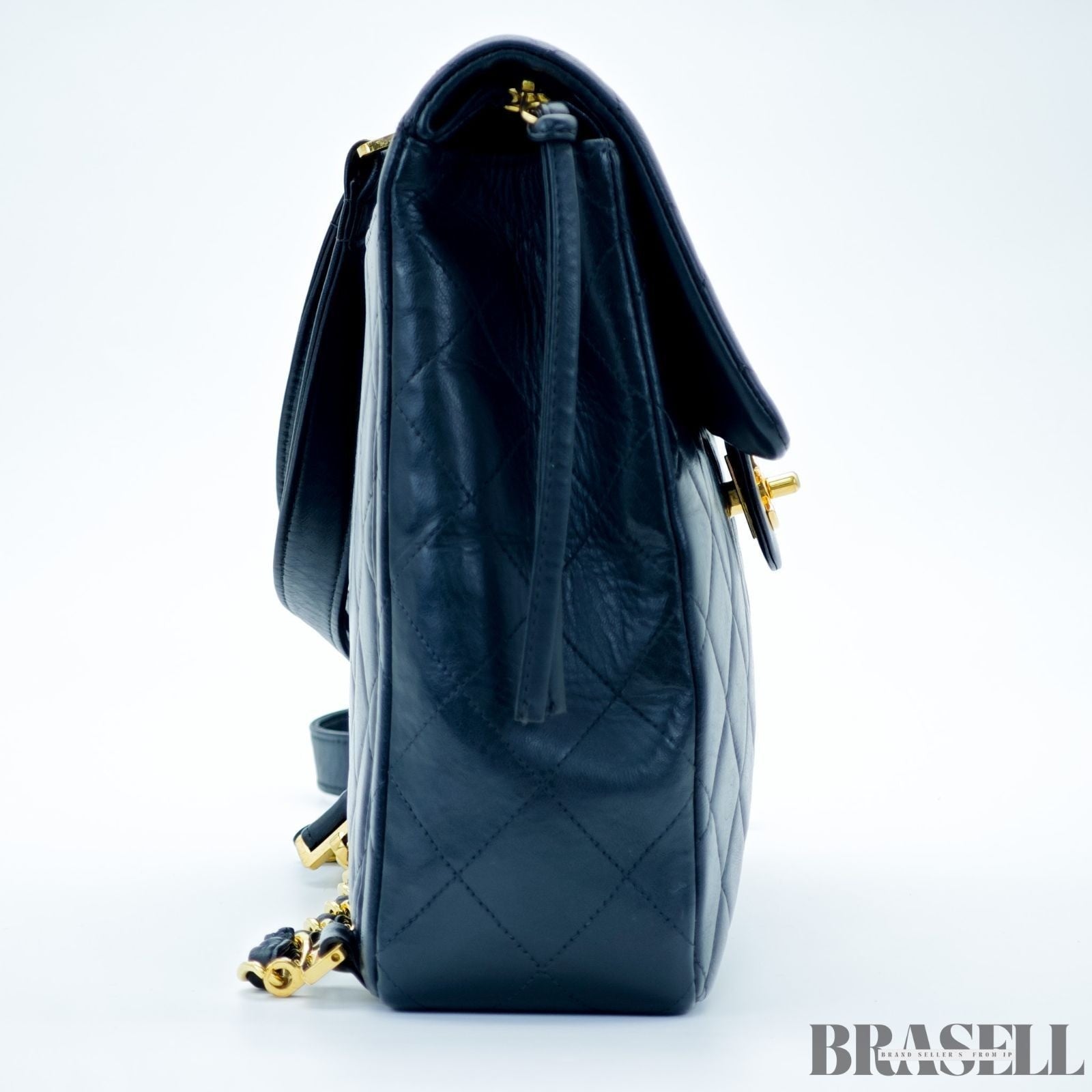 Chanel Matelassé Vintage Square Backpack 4B000272 Bag Flap Black Ladies