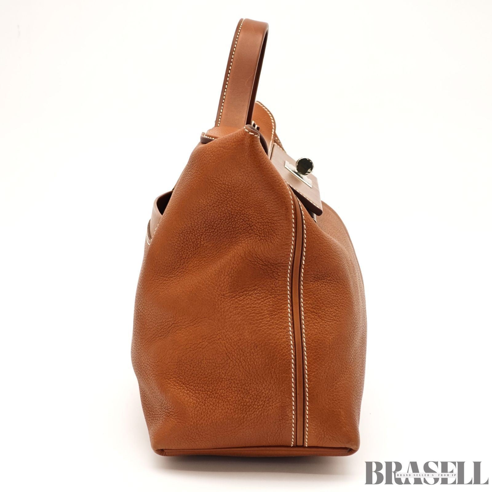 Hermes Sac 24/35 Handbag Top Handle Bag Brown Taurillon Maurice Swift Leather