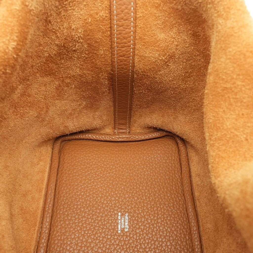 HERMES Picotin Lock PM 18 Gold Taurillon Clemence Leather Bag