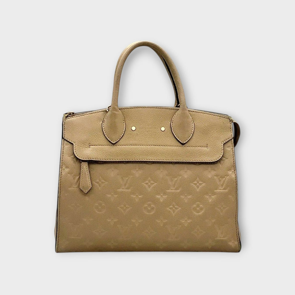 Louis Vuitton Pont-Neuf MM Monogram Empreinte Beige 2Way Handbag 【A】