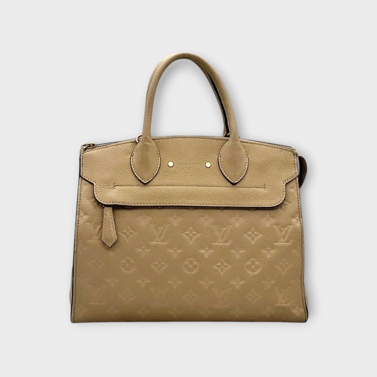 Louis Vuitton Pont-Neuf MM Monogram Empreinte Beige 2Way Handbag 【A】