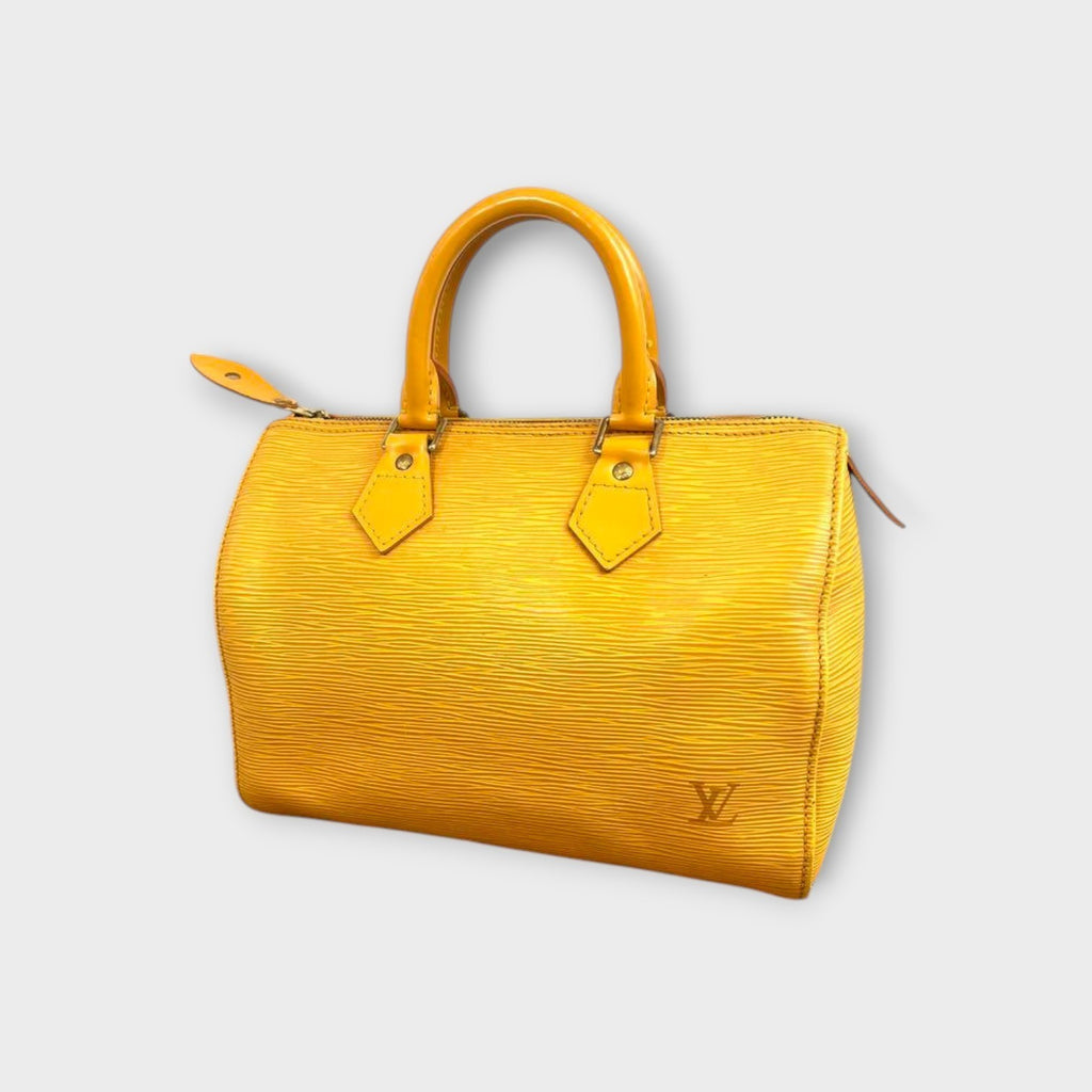 Louis Vuitton Speedy 25 M43019 Epi Leather Handbag Tote Bag Yellow 【B】