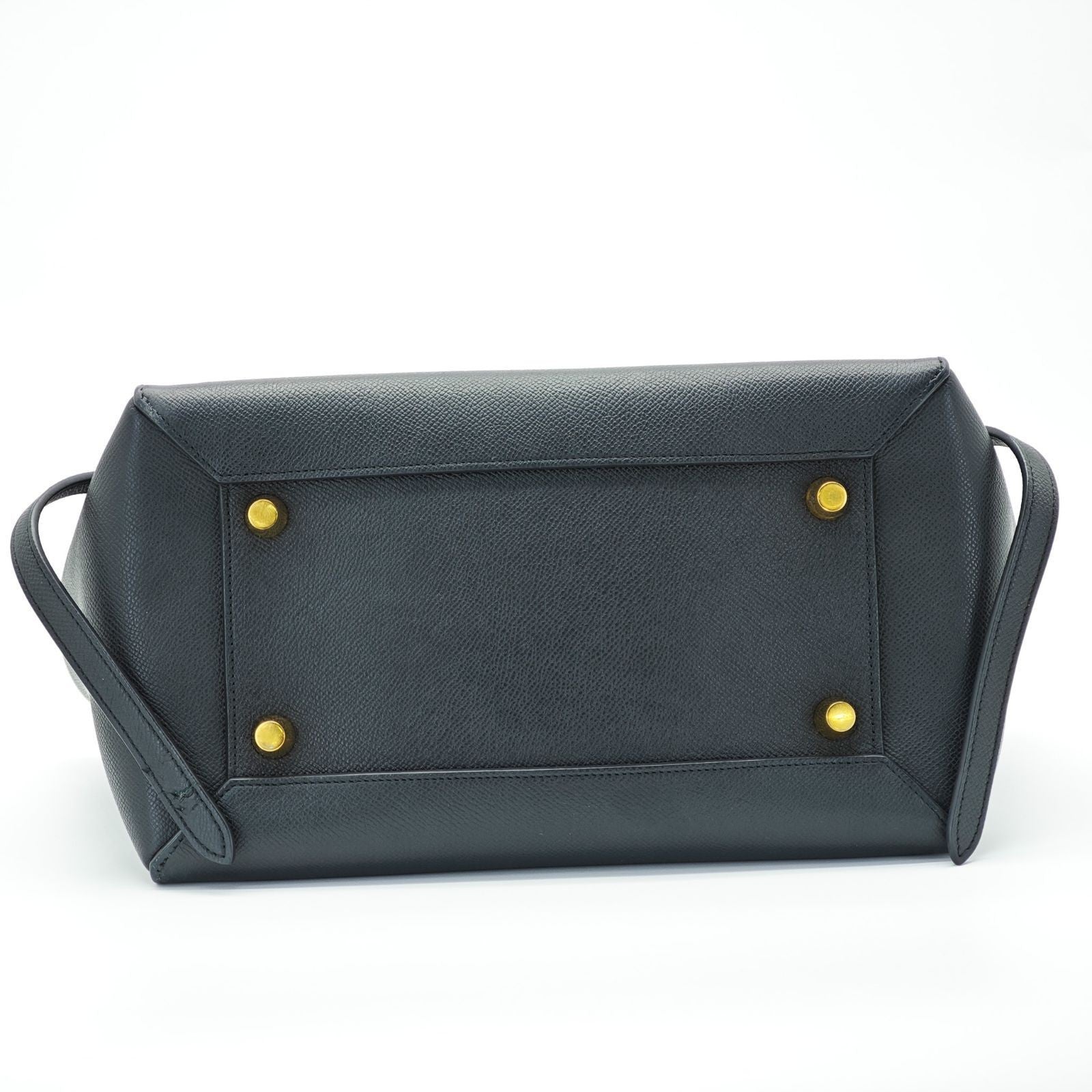 CELINE Luggage Shoulder Bag Leather 2-Way Black Women's