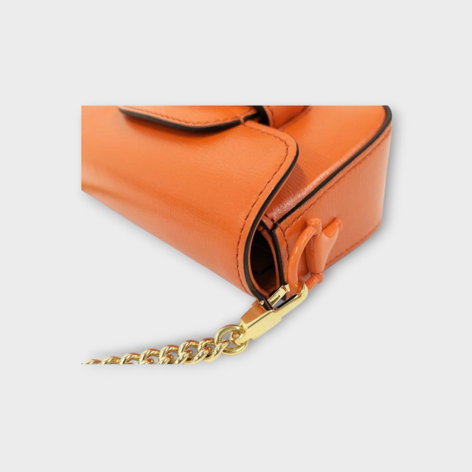 GUCCI Horsebit 1955 2Way Shoulder Bag Leather Orange 726863 【N】
