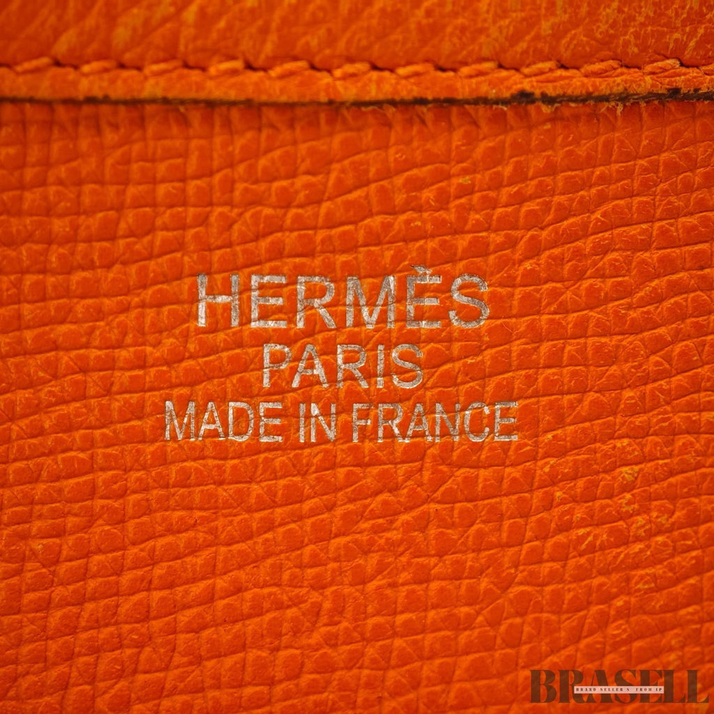 Hermes Evelyn PM Orange Toryon Clemence Crossbody Shoulder Bag w/Dust Bag Strap