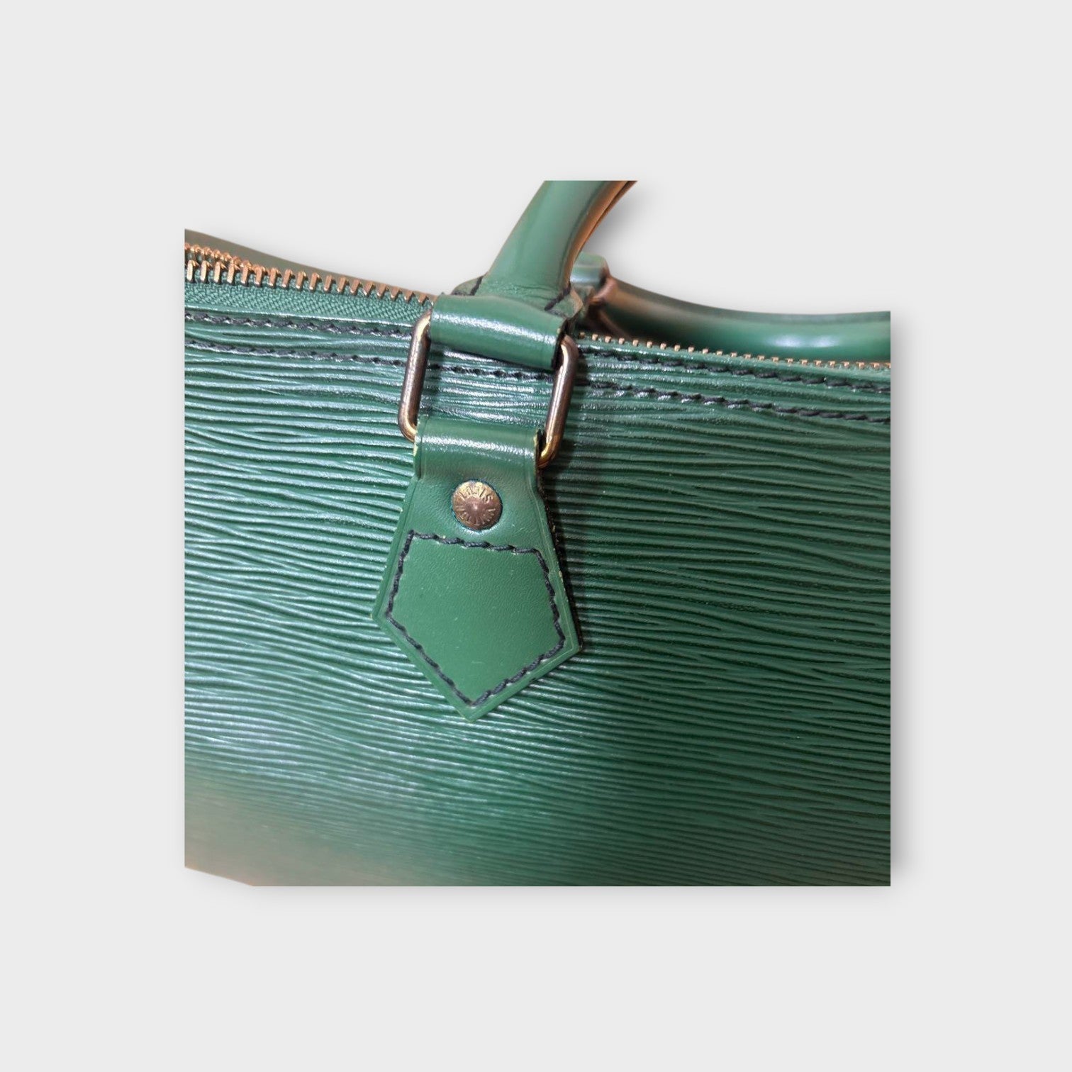 Louis Vuitton Speedy 35 M42994 Borneo Green Leather Gold Hardware 【B】