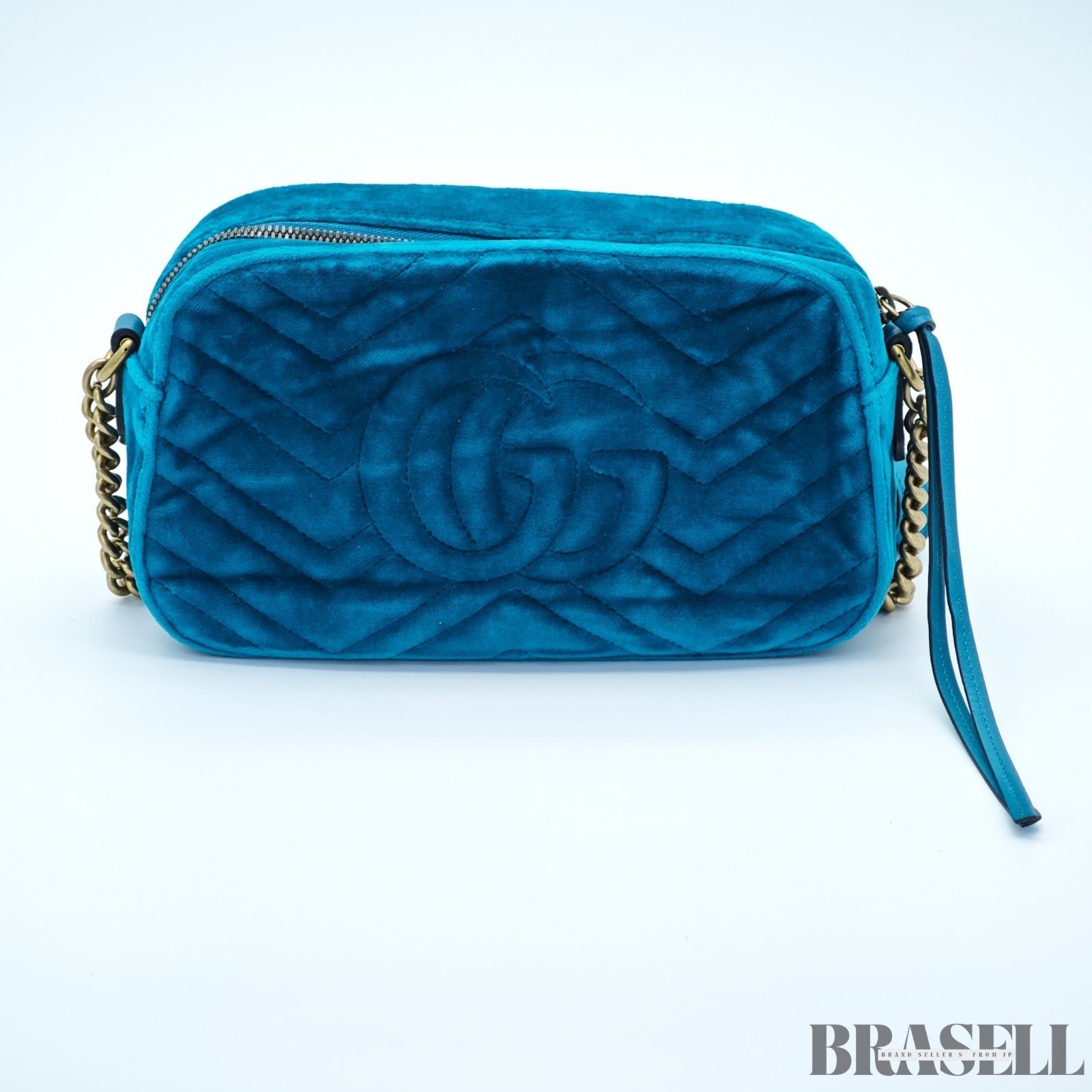 GUCCI Quilted Small Bag 447632 Velvet Green