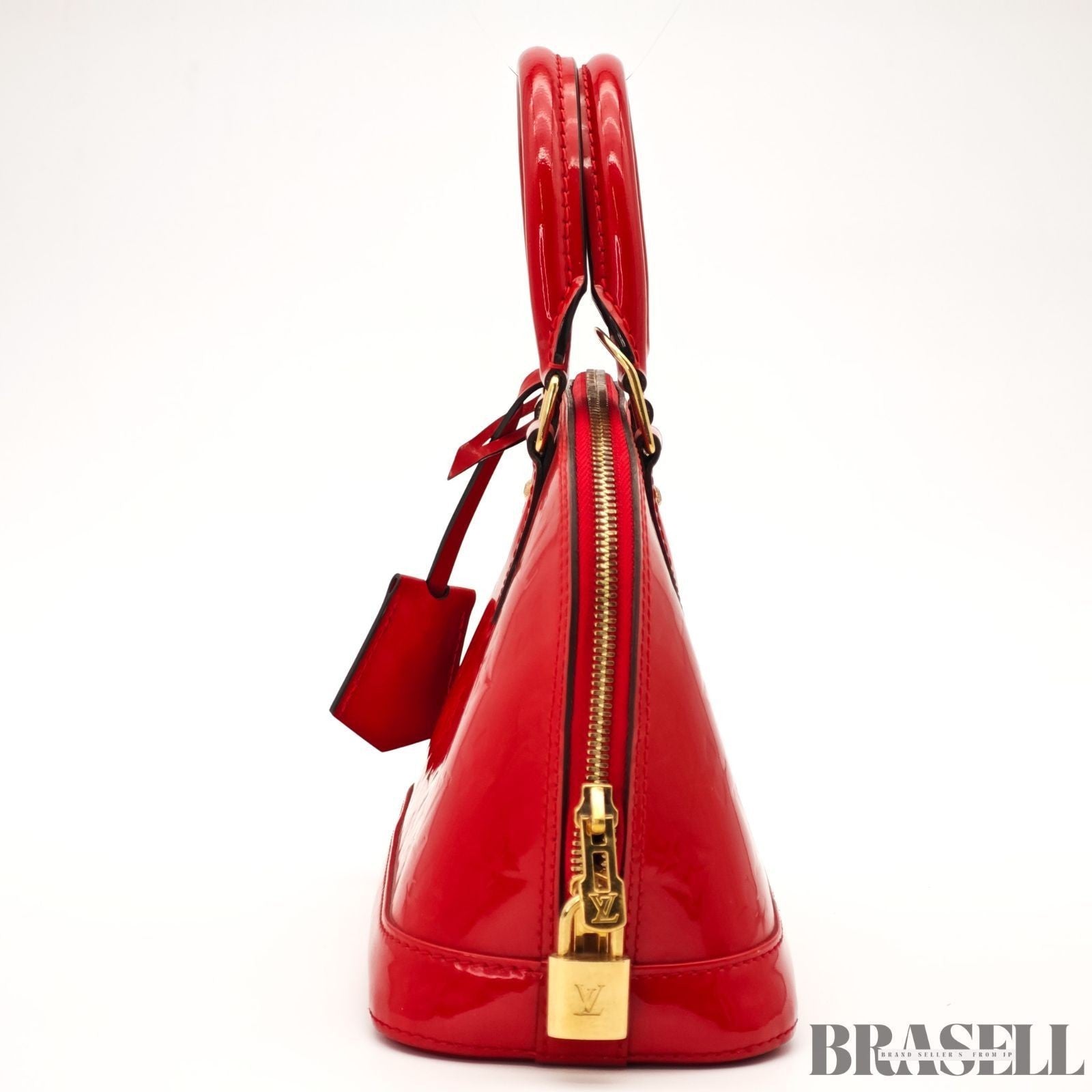 LOUIS VUITTON Alma BB Handbag Monogram Vernis M90174 2Way Slides Women