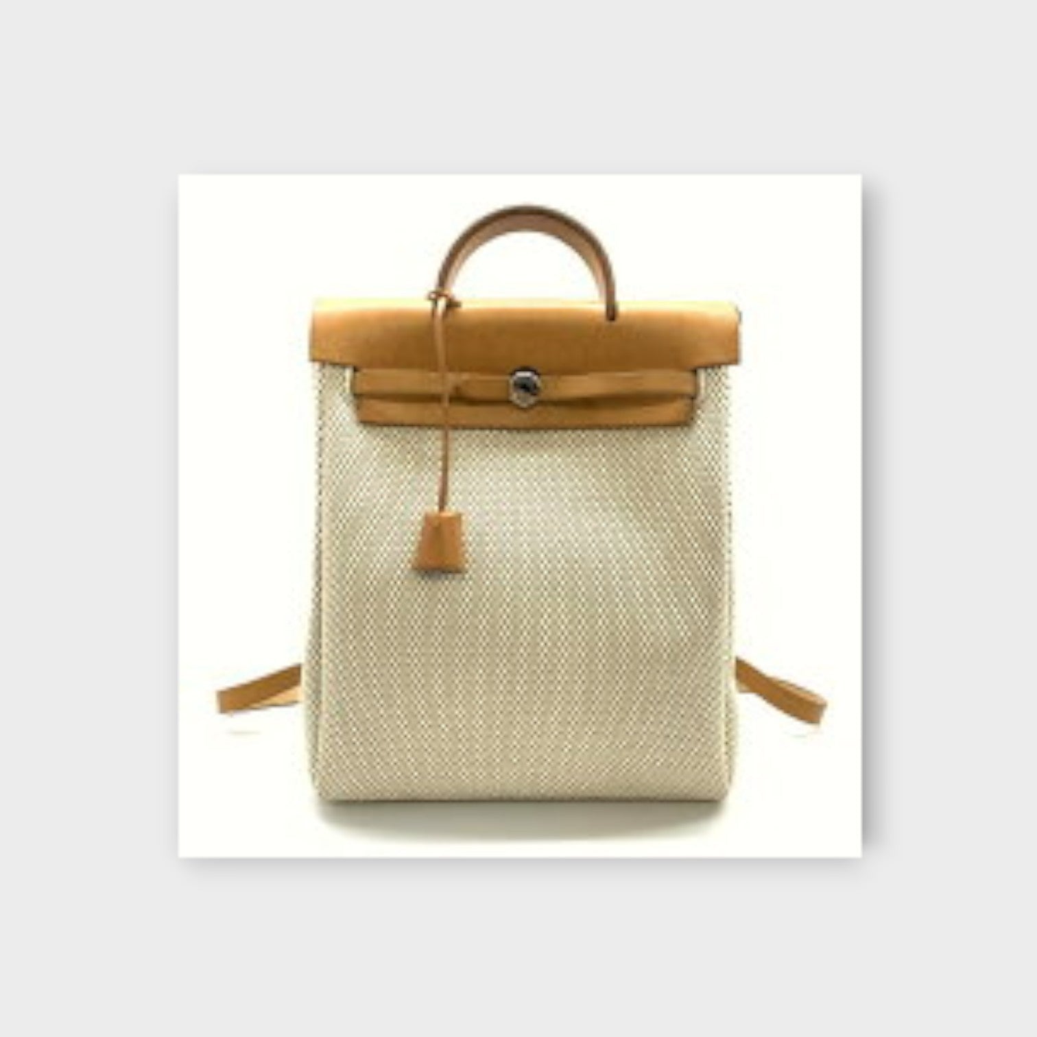 Hermès Herbag Ad Canvas Toile GM Calf Backpack Ladies【B】