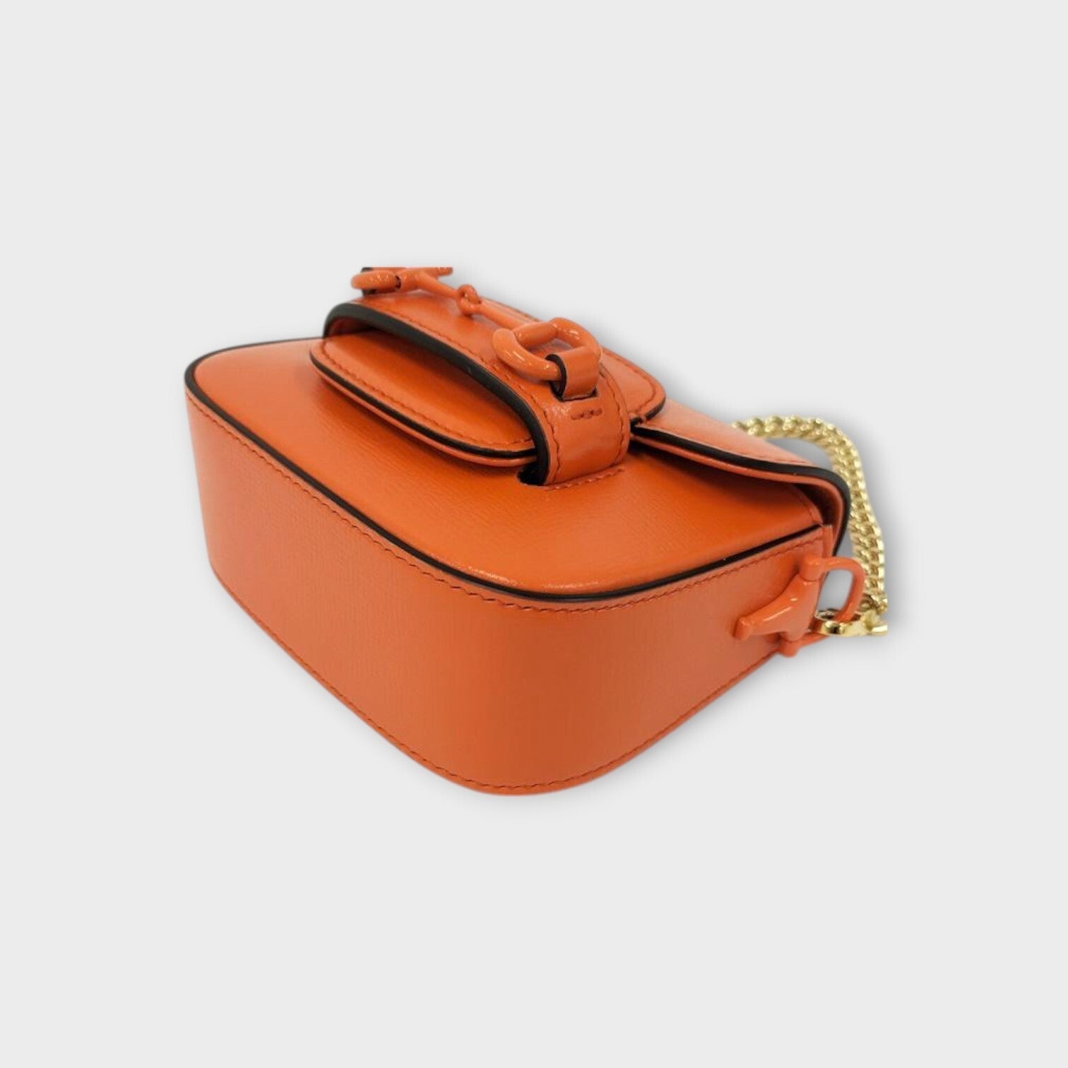 GUCCI Horsebit 1955 2Way Shoulder Bag Leather Orange 726863 【N】