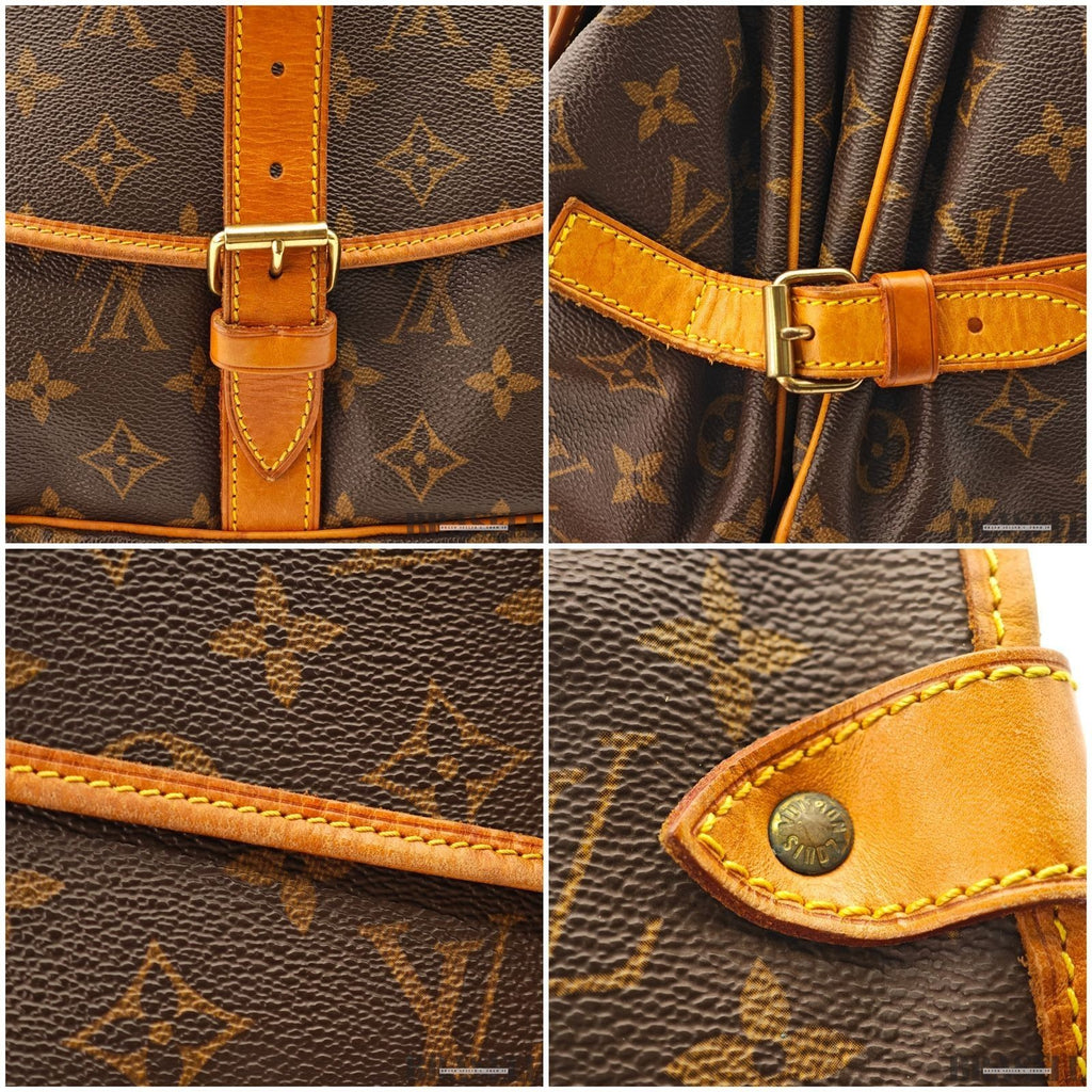 Louis Vuitton Saumur 35 M42254 Shoulder Bag Monogram Canvas Leather Brown Woman