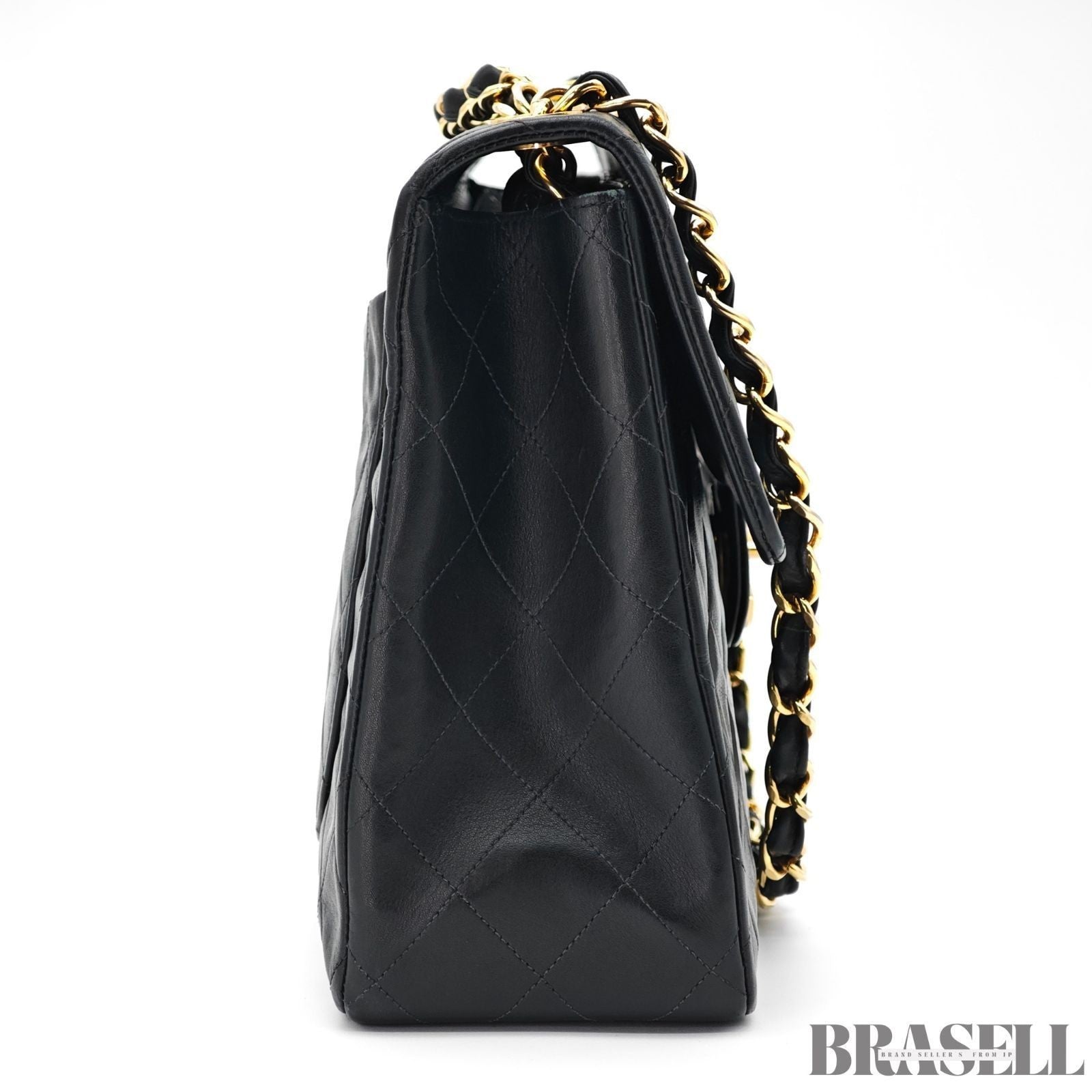 CHANEL Maxi Jumbo Matelasse Lambskin Flap Bag Black Quilted Shoulder Bag Women