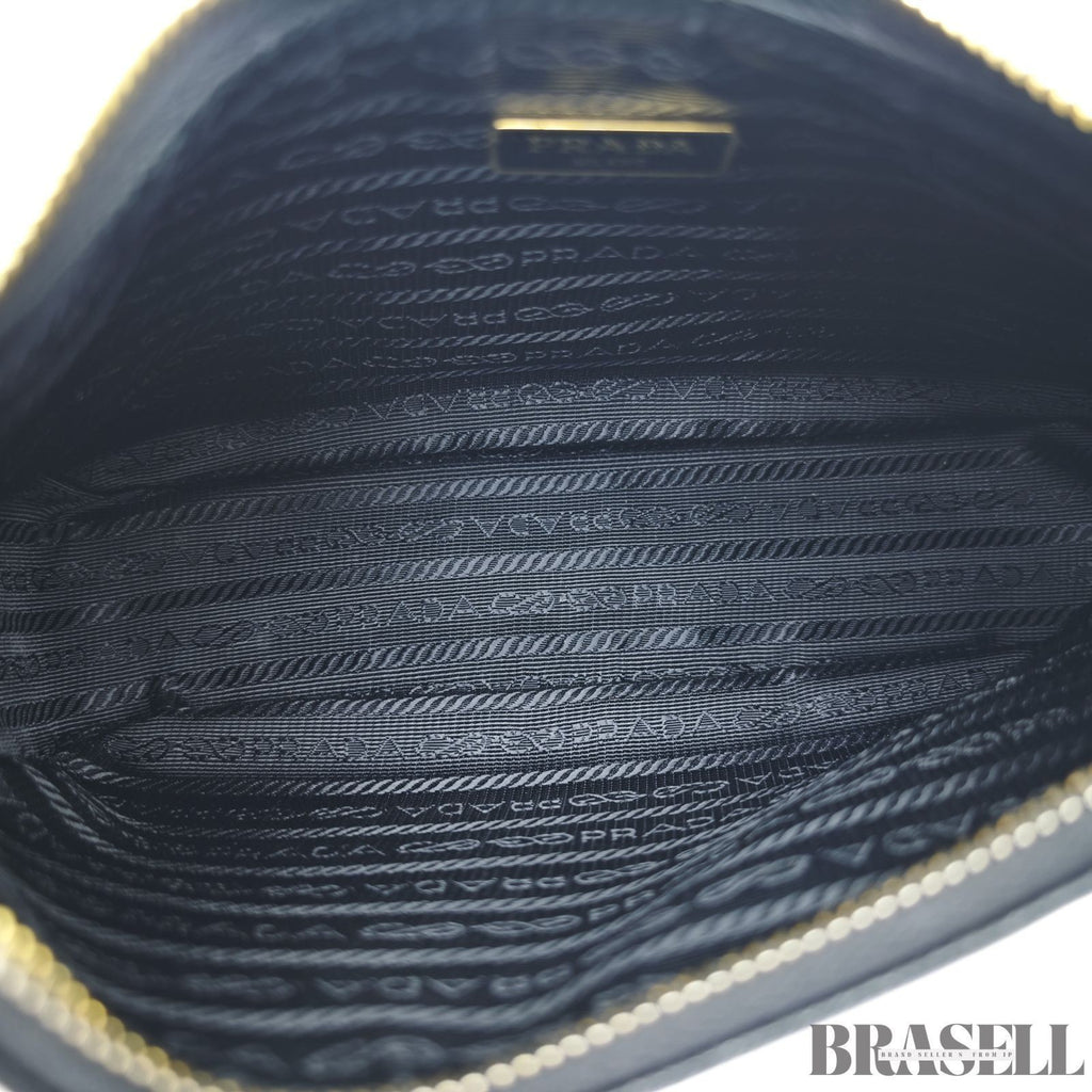 PRADA Re-Edition 2005 Saffiano 1BH204 Handbag Chain Nero Black Leather