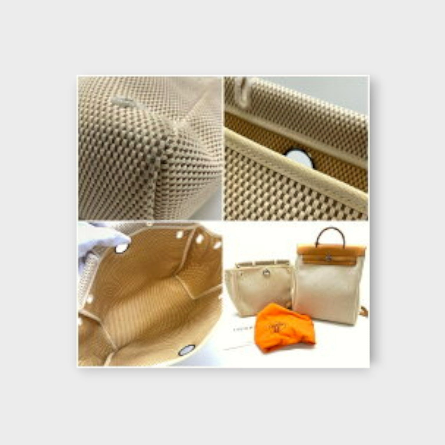 Hermès Herbag Ad Canvas Toile GM Calf Backpack Ladies【B】