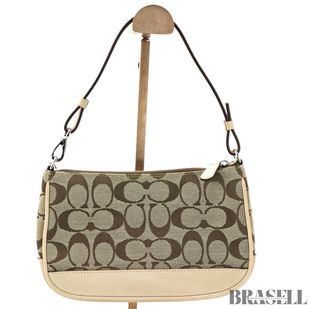 COACH Signature Mini Bag Beige Handbag Women's with Dust Bag