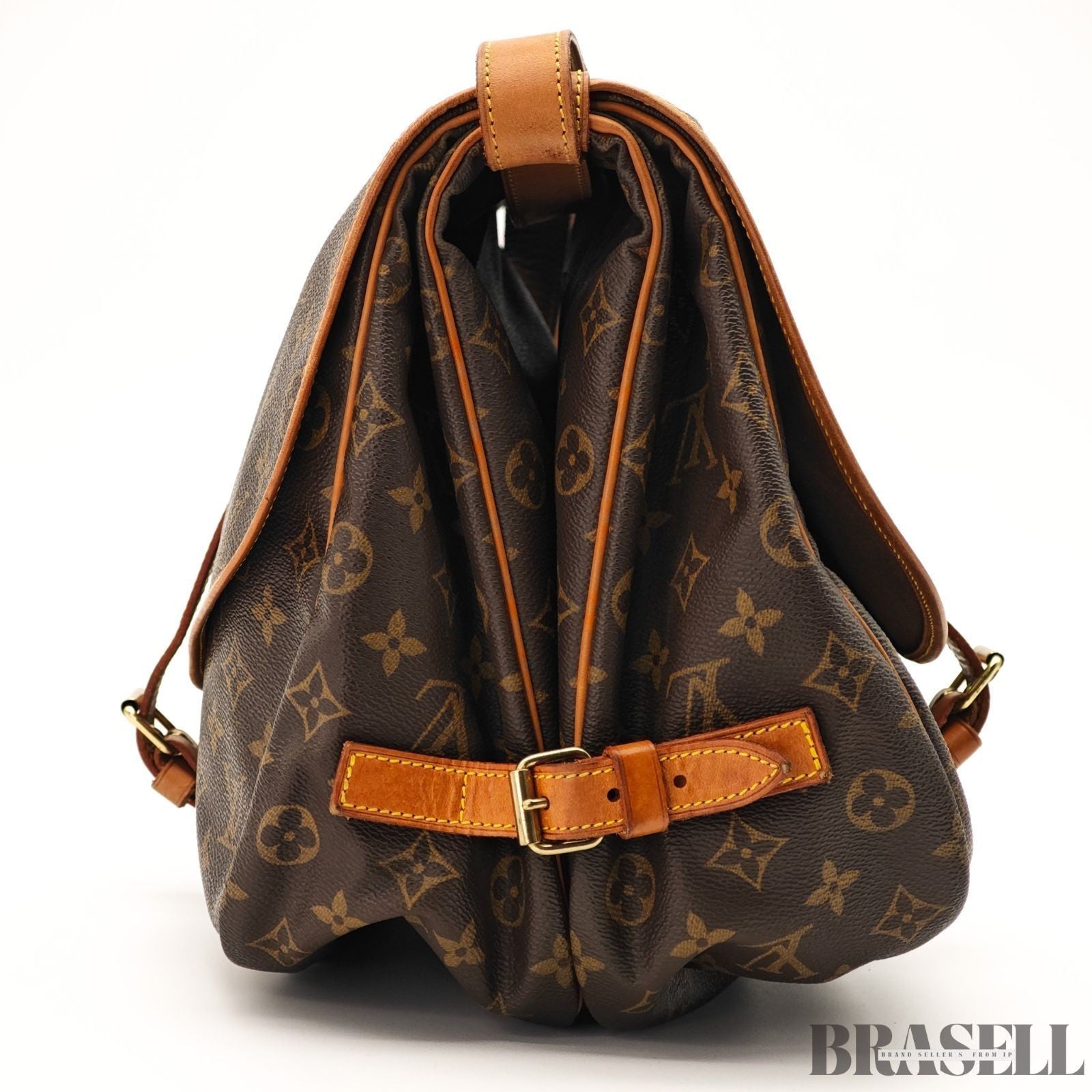 Louis Vuitton Saumur 35 M42254 Shoulder Bag Monogram Canvas Leather Brown Woman