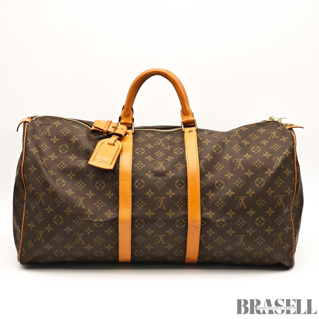 Louis Vuitton Monogram Keepall 55 M41424 Boston Bag Large Capacity Travel Brown