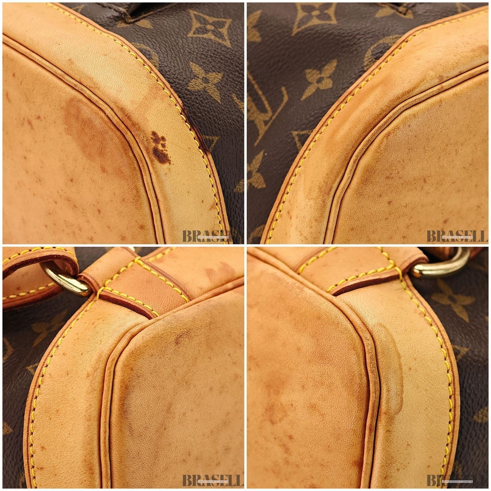 Louis Vuitton Montsouris GM M51135 Backpack Travel Monogram Canvas Leather Brown