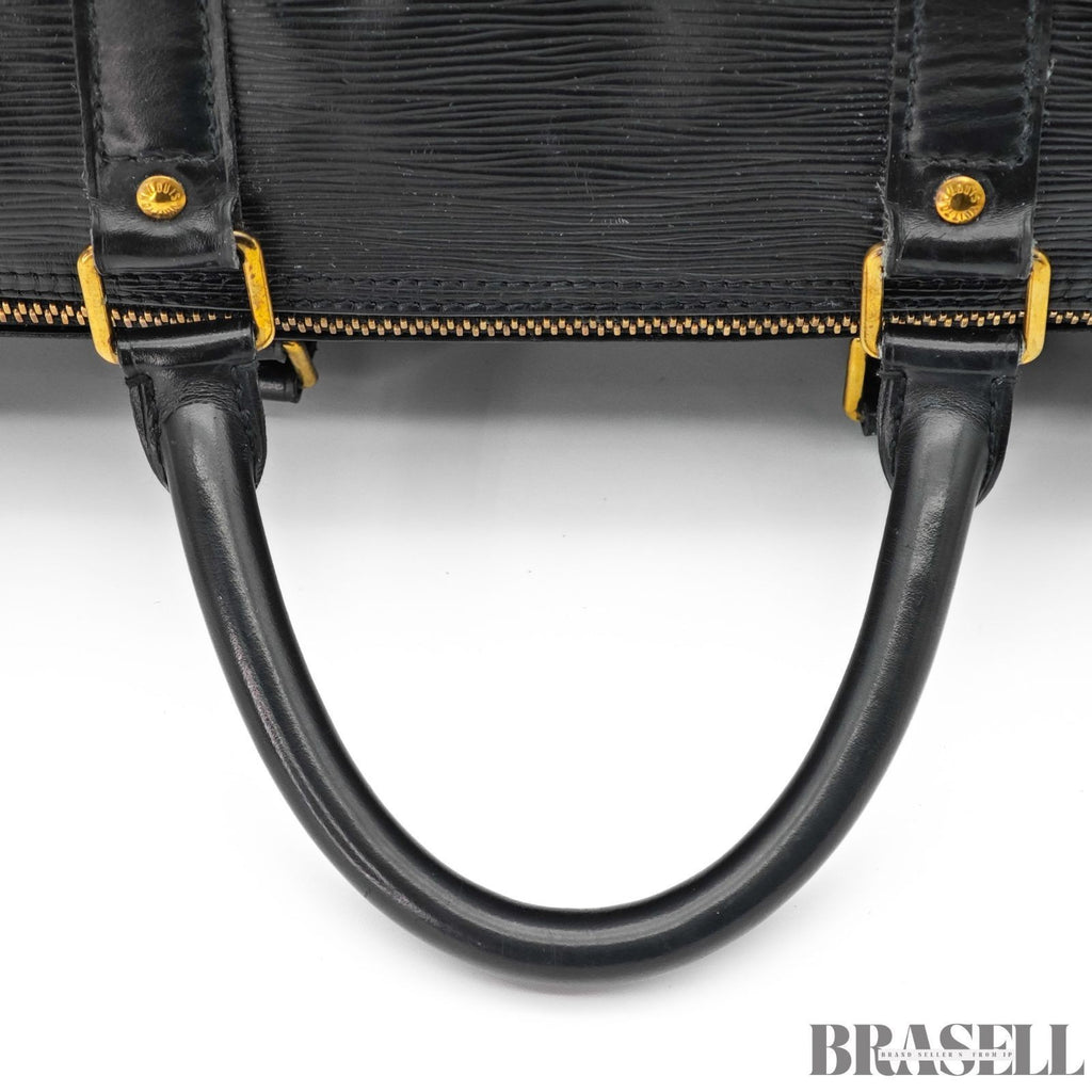 Louis Vuitton Epi Keepall 55 Black Embossed Logo Boston Bag M59142 Epi Leather