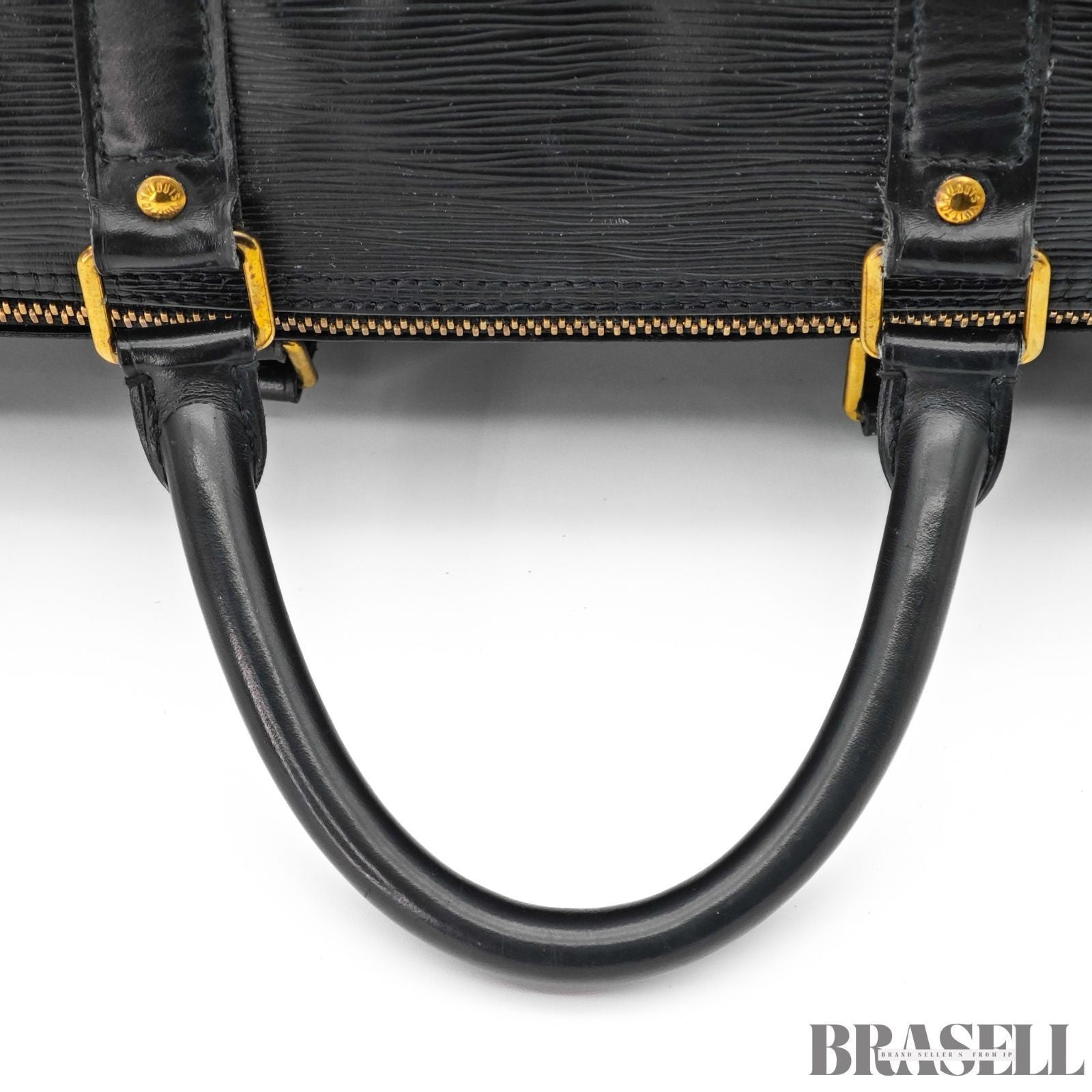 Louis Vuitton Epi Keepall 55 Black Embossed Logo Boston Bag M59142 Epi Leather