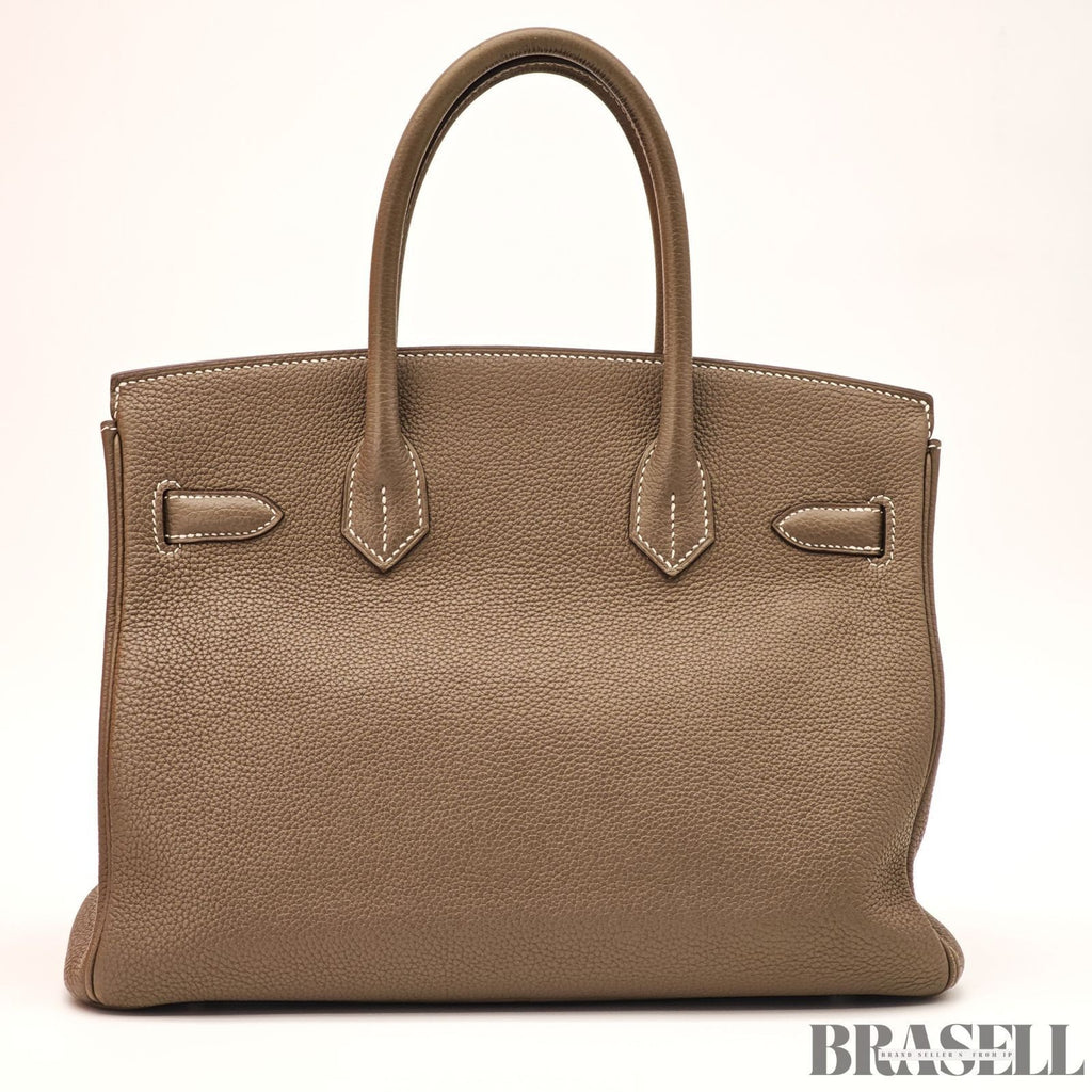 Hermes Birkin 30 Etoupe Togo Leather Tote Handbag Women Authentic Bag w/Box