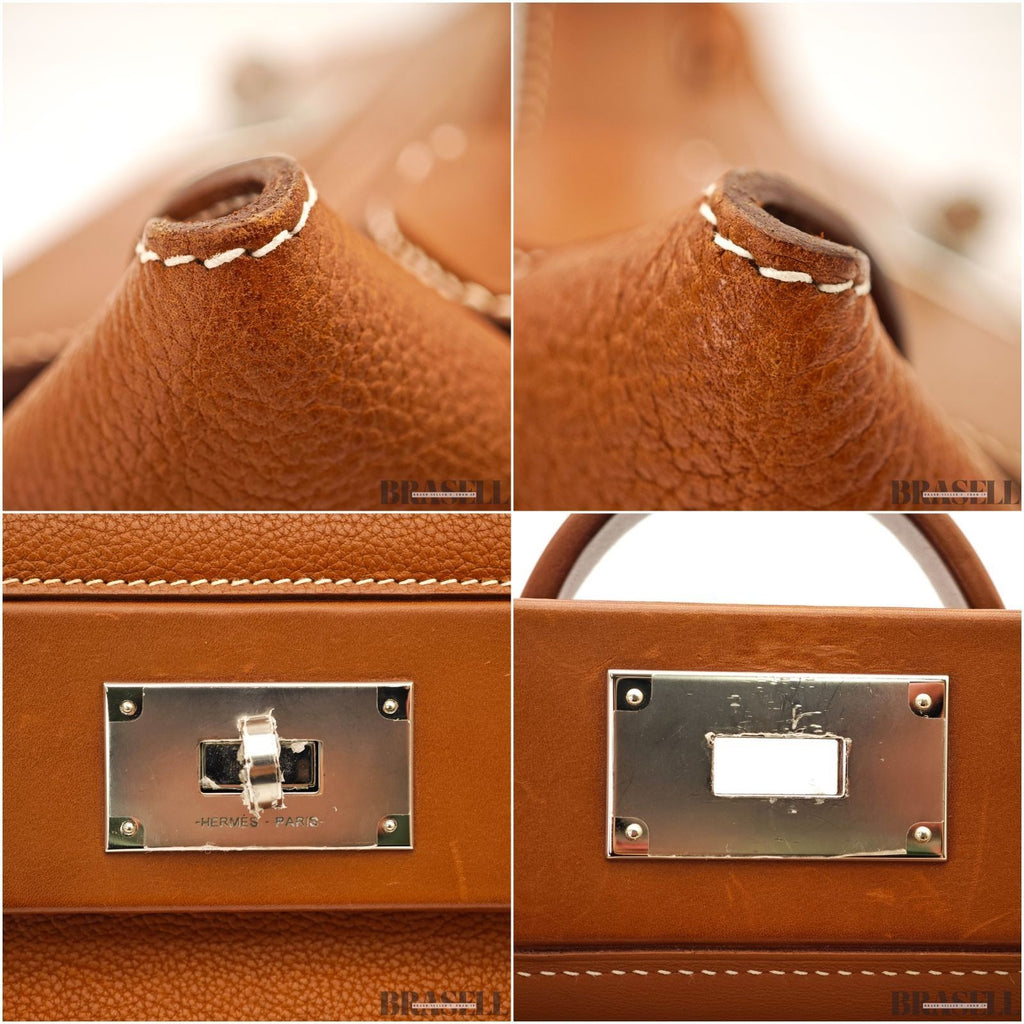 Hermes Sac 24/35 Handbag Top Handle Bag Brown Taurillon Maurice Swift Leather