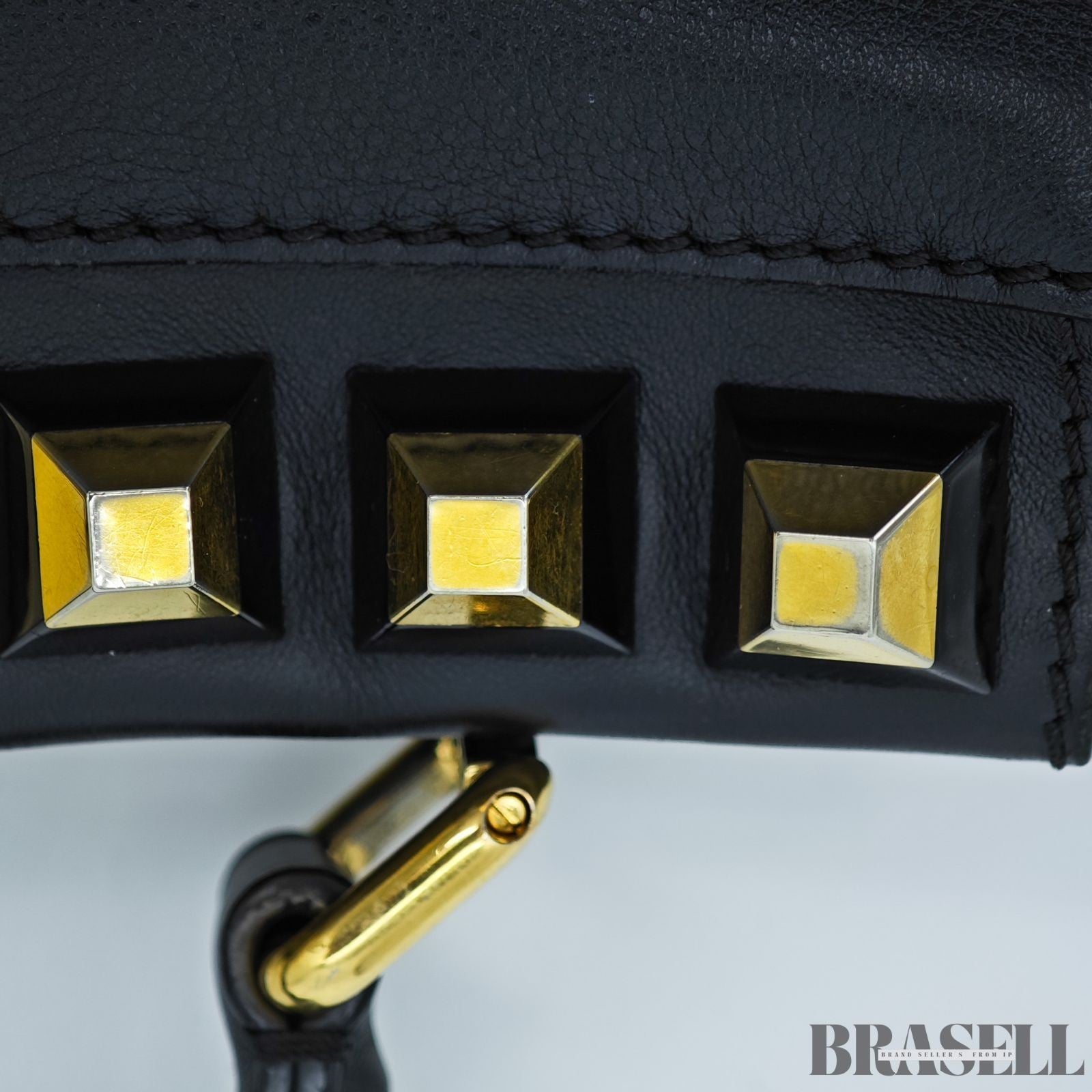 FENDI Peekaboo 8BN290 Large Black Leather Handbag Shoulder Bag Women’s