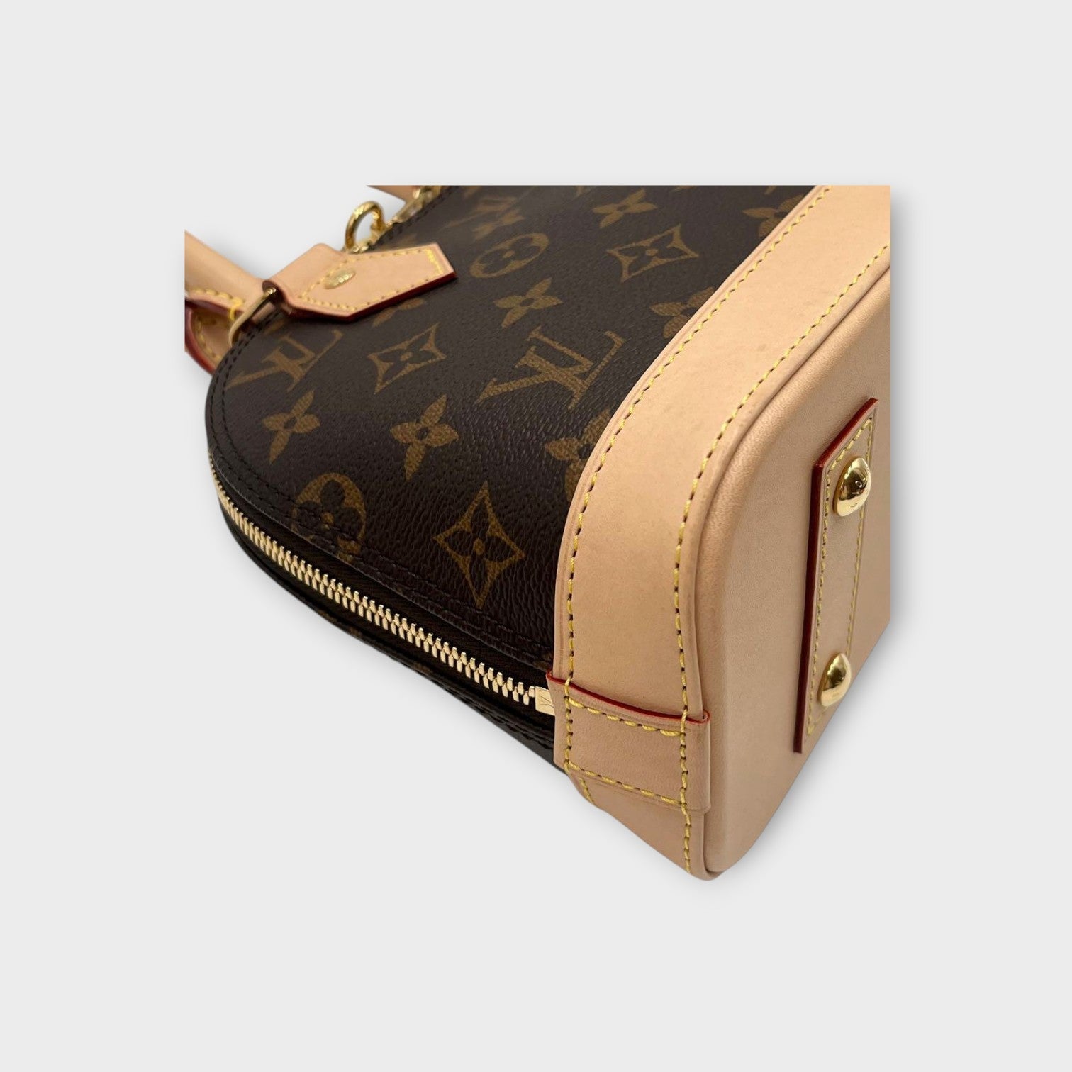 Louis Vuitton Alma BB M53152 Monogram 2Way Handbag Brown Beige Leather 【S】