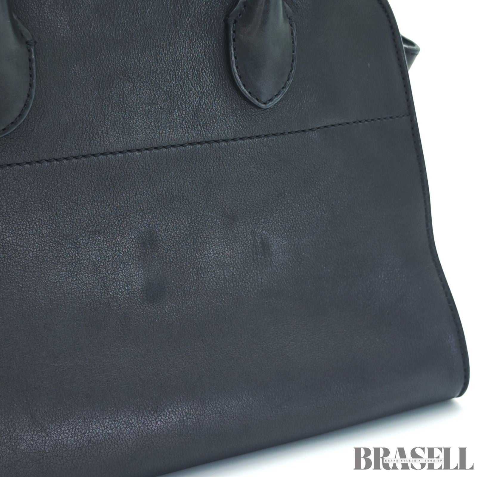 The Row Margaux 10 Bag Handbag Black Leather Woman w/ Shoulder Strap