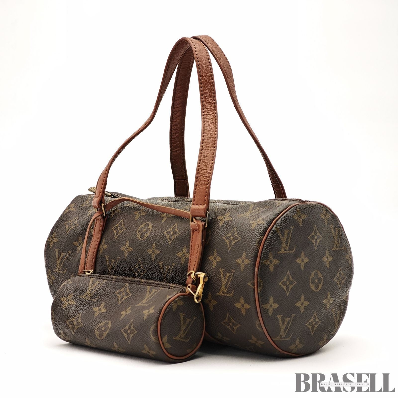 LOUIS VUITTON Papillon 30 M51365 Mini Boston Bag Monogram Brown Pouch