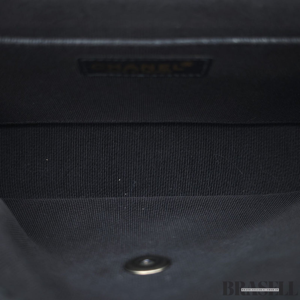 CHANEL Wild Stitch A14687 Leather Flap Shoulder Bag Black Women’s