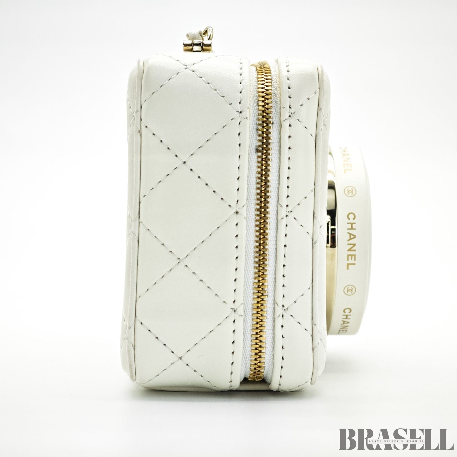 Chanel Matelassé Camera Bag AS4817 Shoulder Bag Compact With Mirror White