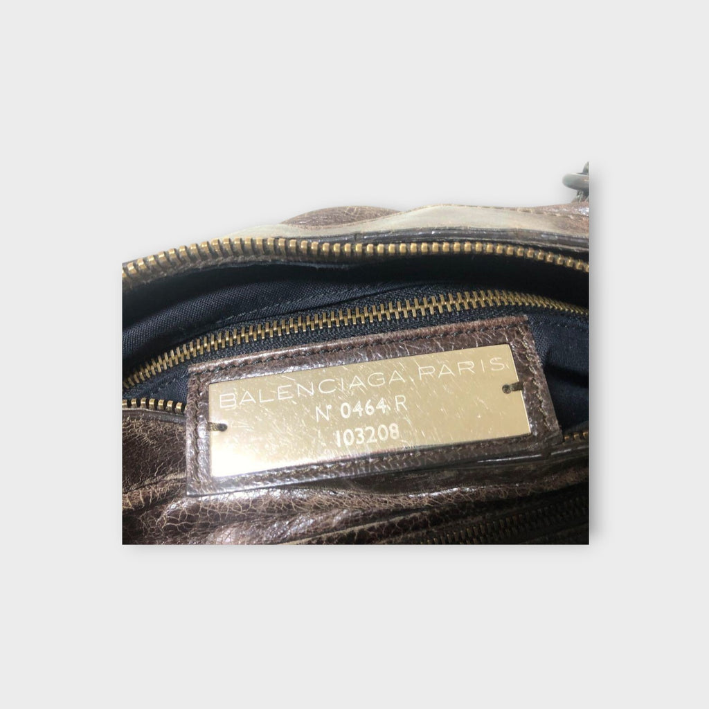 BALENCIAGA  Shoulder bag dark brown leather