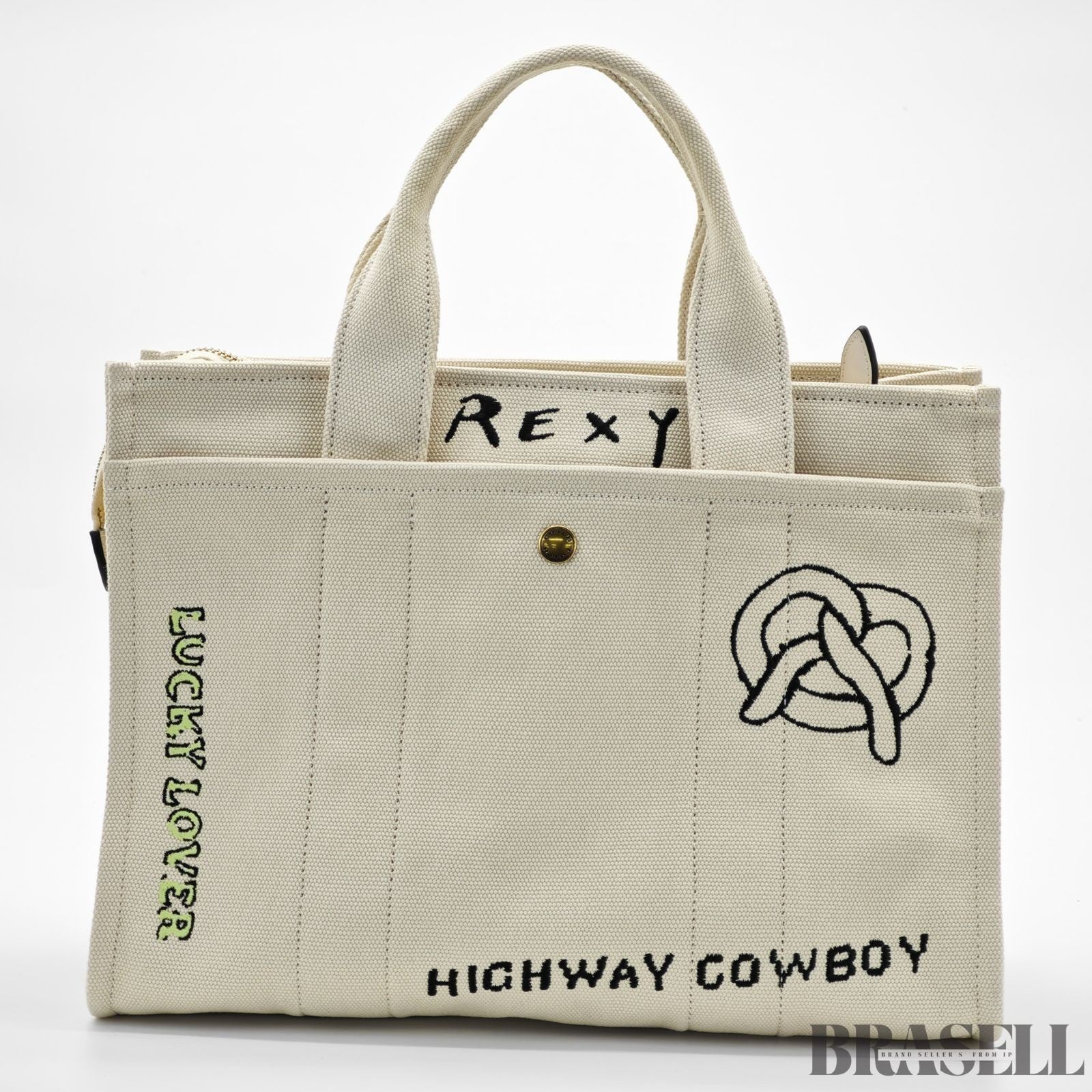 COACH Cargo Tote Bag Sketch Print New York 2-Way Shoulder Bag White