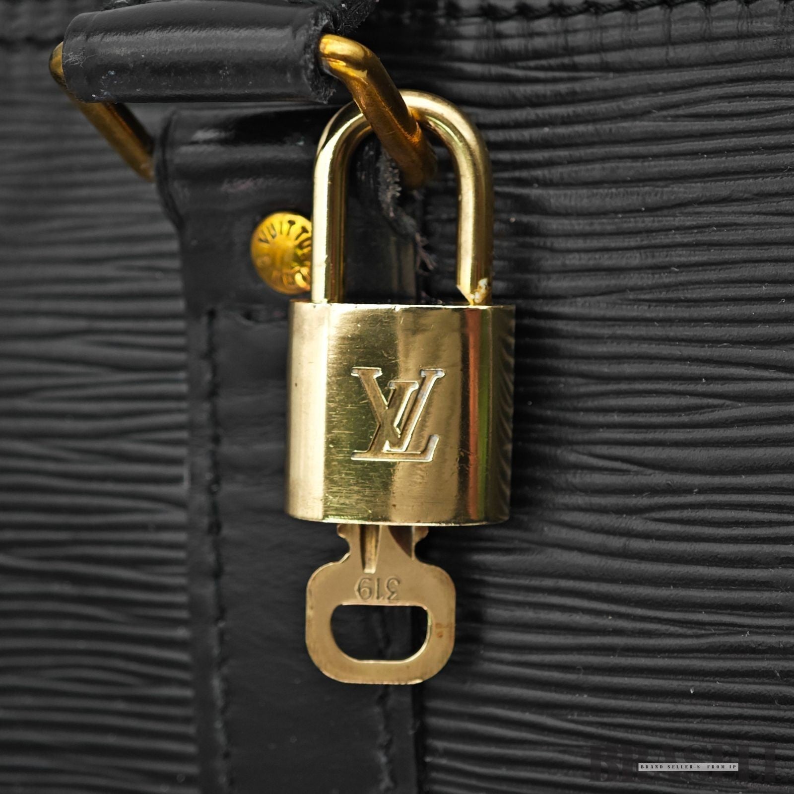 Louis Vuitton Epi Keepall 55 Black Embossed Logo Boston Bag M59142 Epi Leather