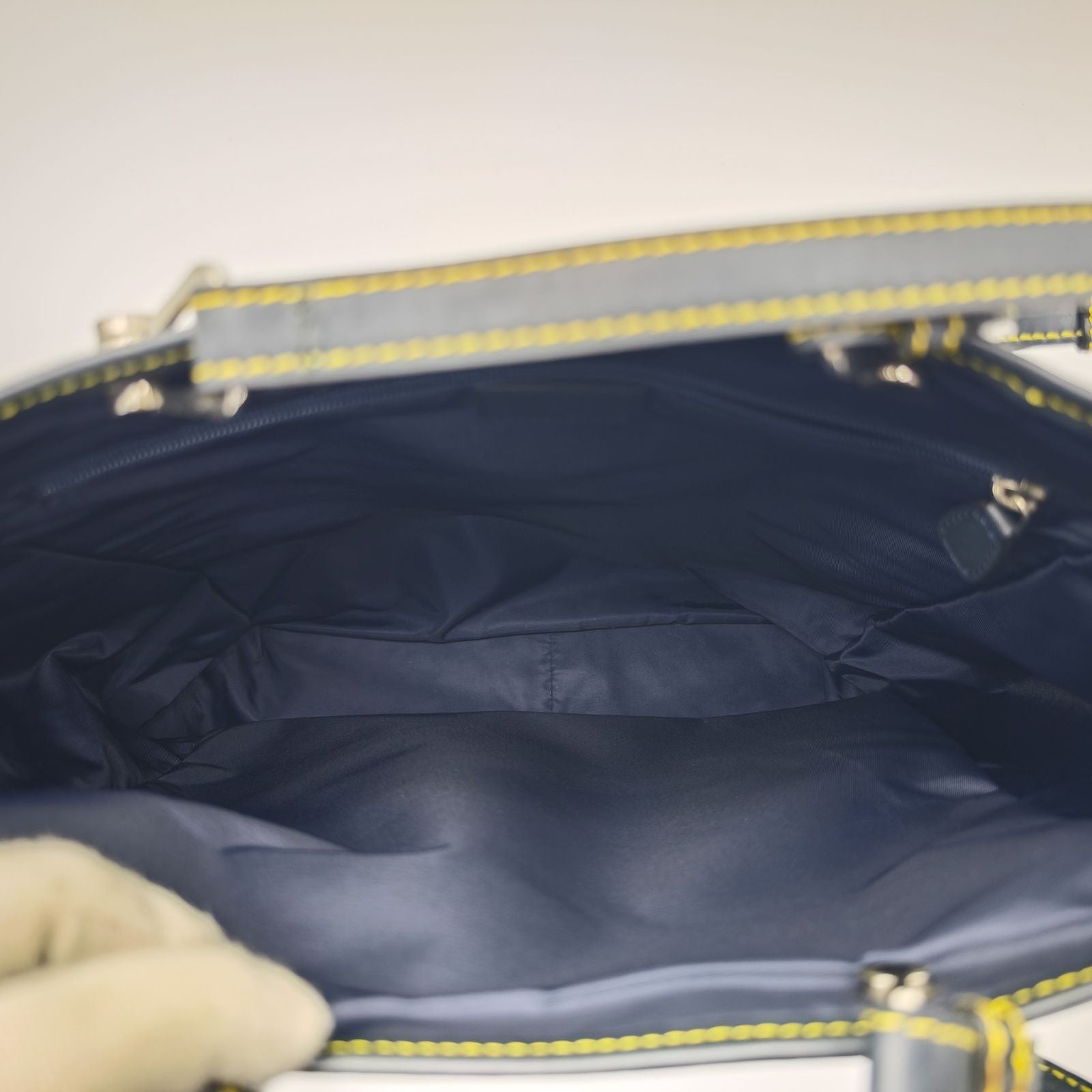 Dior Trotter Tote Bag Canvas and Leather Navy Color