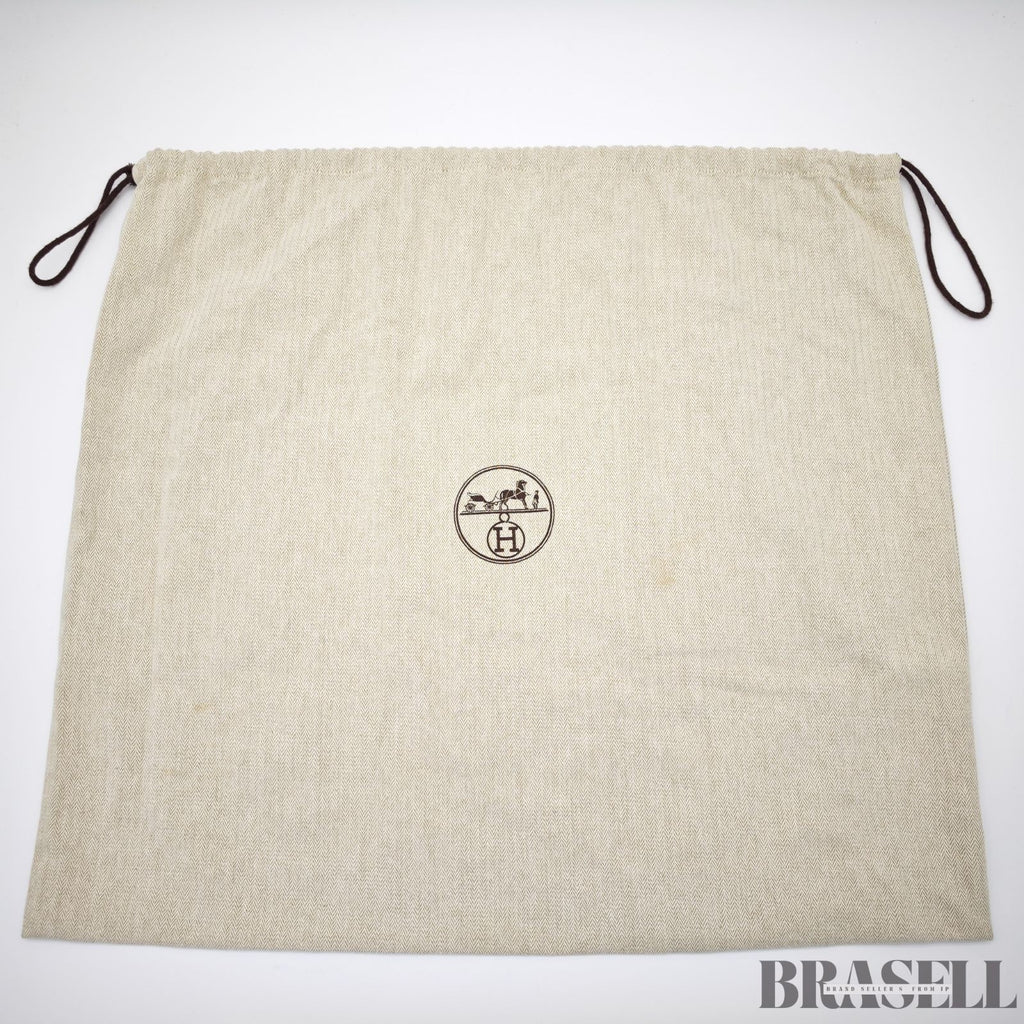 Borsa tote HERMES Garden Party PM beige marrone scuro tela pelle donna